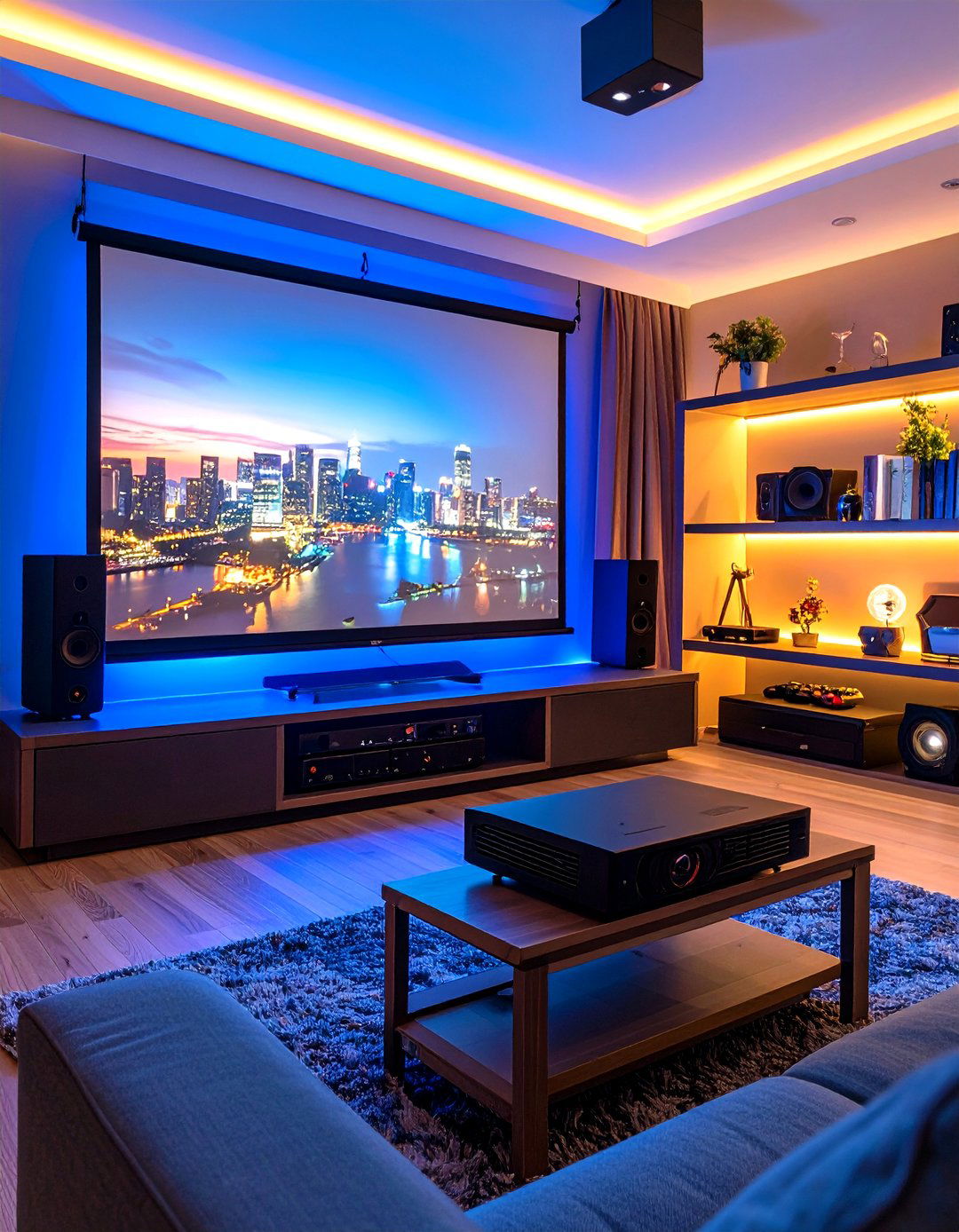 Projector Screen Setup - 20 Small Game Room Ideas