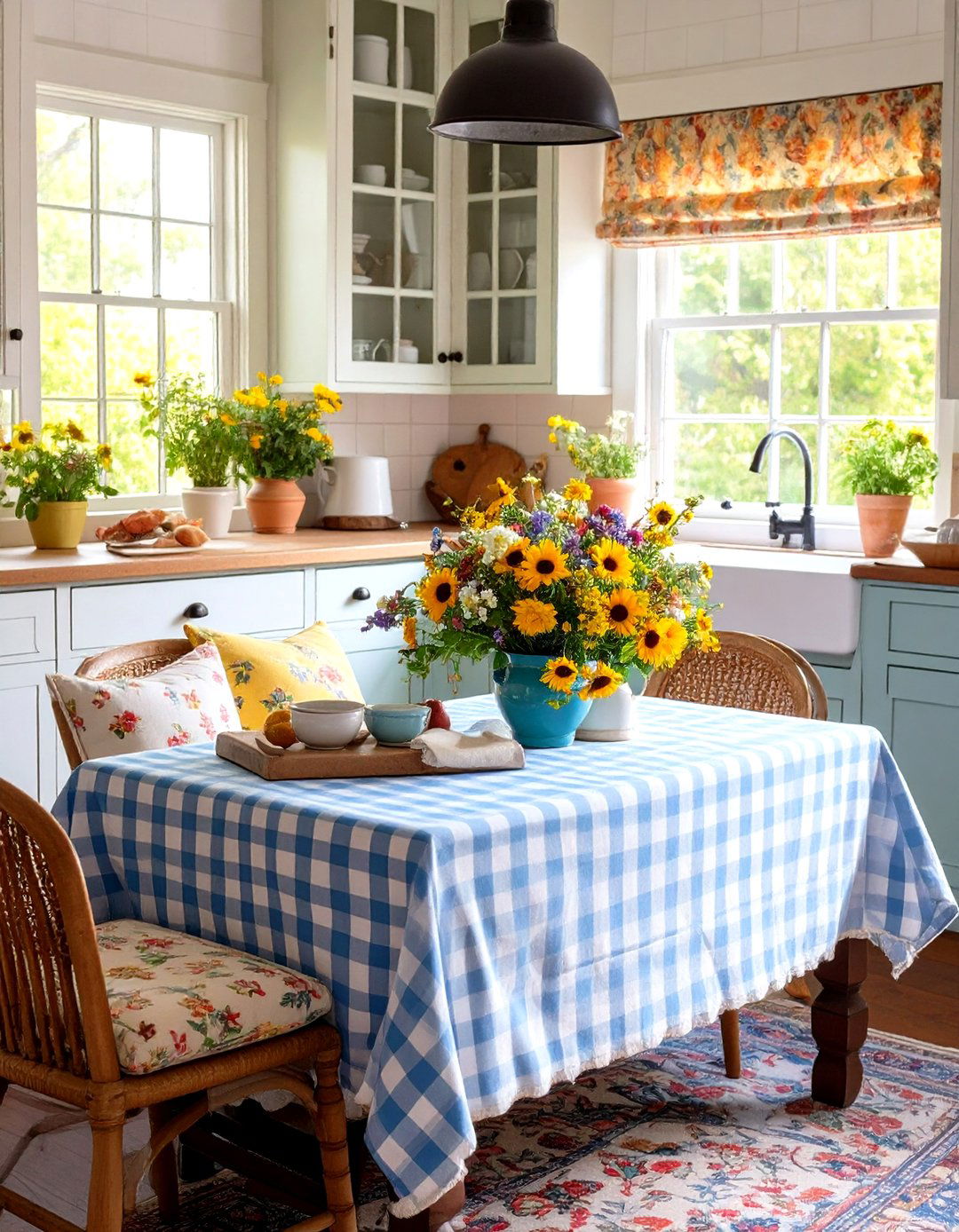 Provencal Prints Add Story to a French Country Kitchen Textile Scheme - 20 French Country Kitchen Ideas
