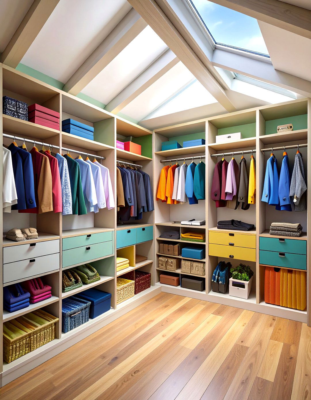 Pull Out Accessory Racks - 20 Sloped Ceiling Closet Ideas