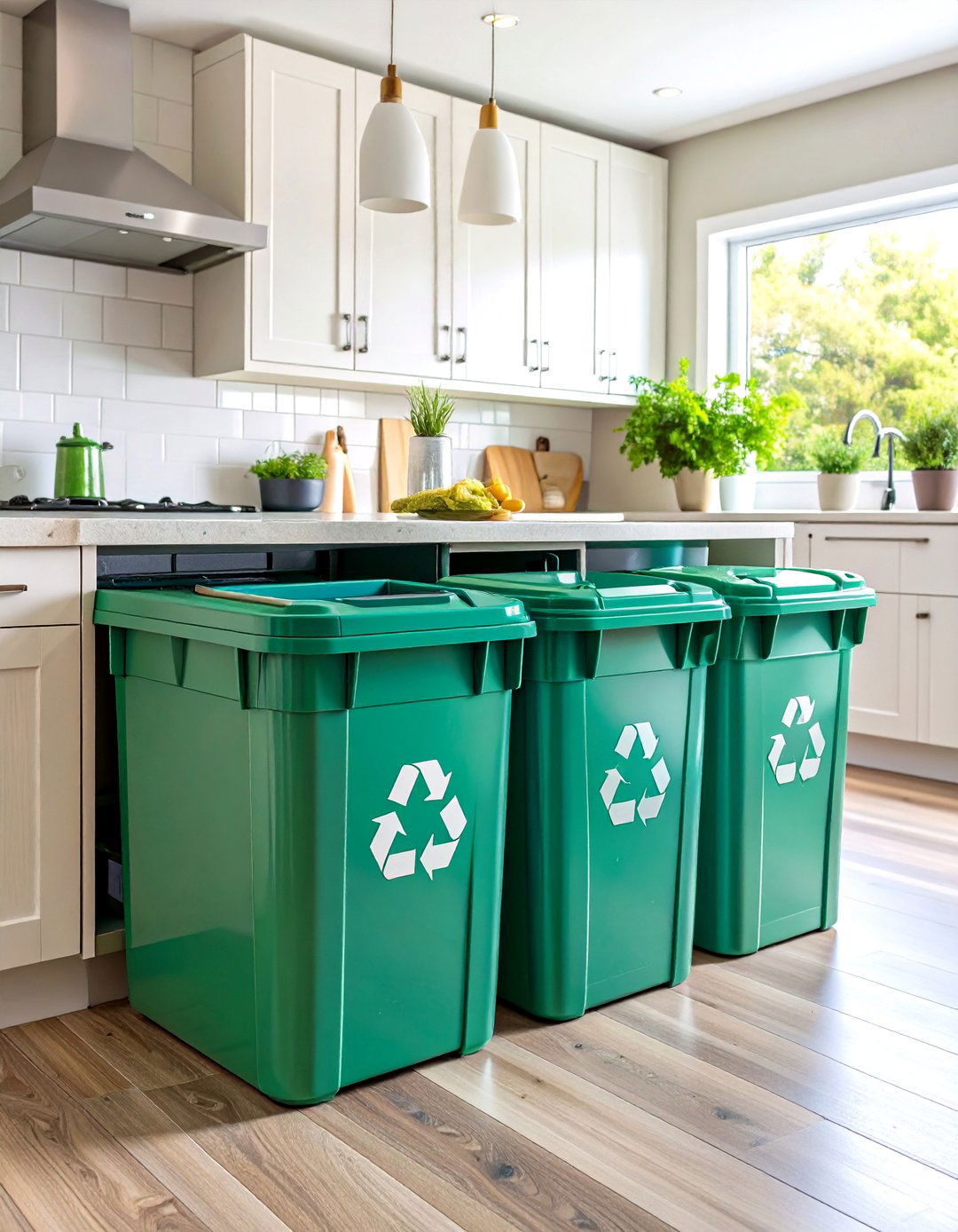 Pull Out Cabinet Storage for Trash and Recycling - 20 cabinet storage ideas