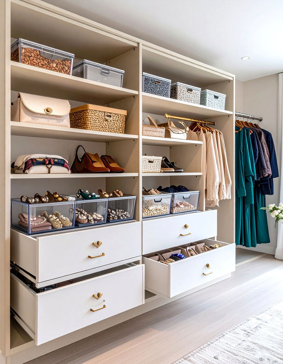 Pull Out Drawers and Bins - 20 Small Dressing Room Ideas
