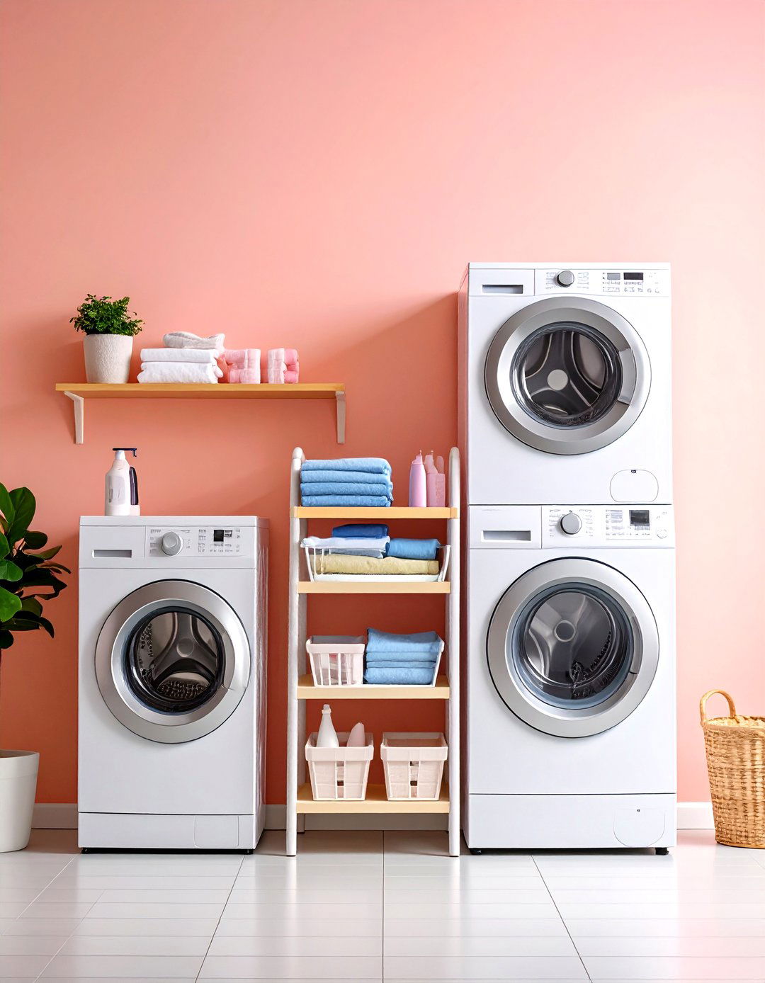 Pull Out Drying Rack - 20 Stackable Laundry Room Ideas