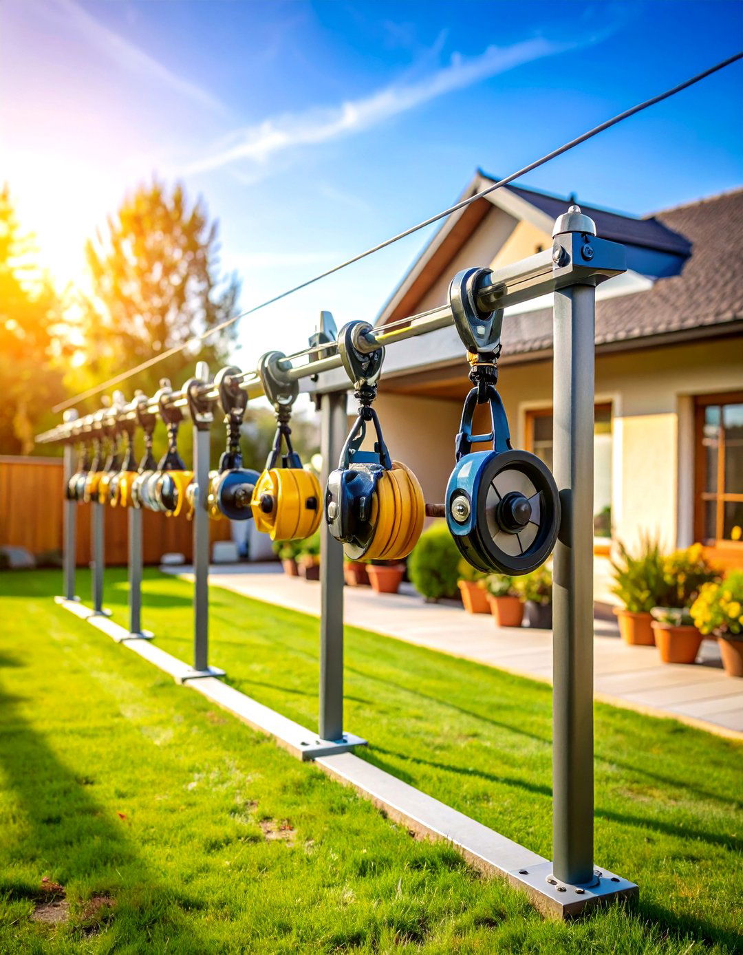Pulley System Outdoor Clothesline - 20 Outdoor Clothesline Ideas