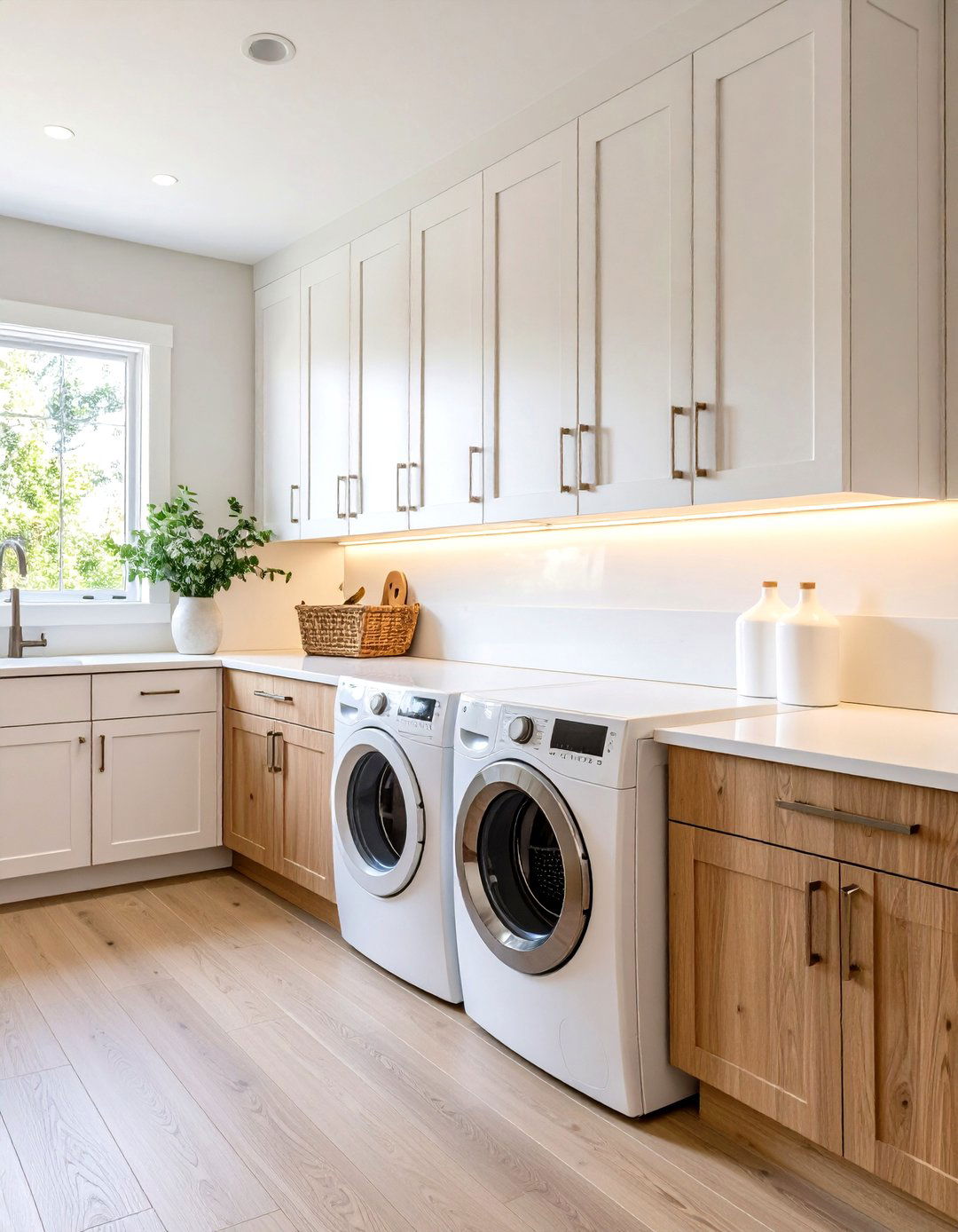 Pure White Laundry Room Minimalism - 20 Laundry Room Paint Ideas