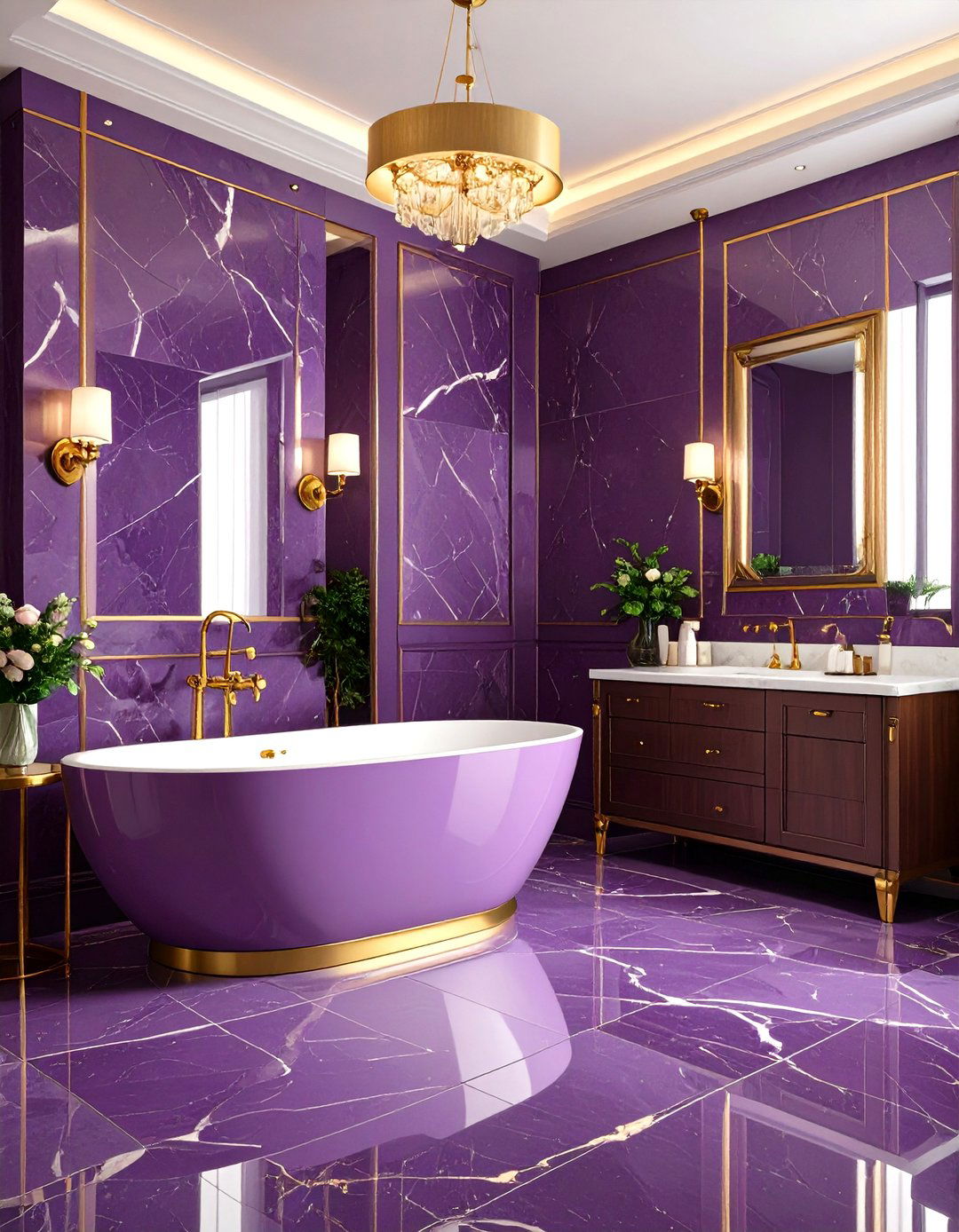 Purple Bathroom Luxury Hotel Suite Inspiration - 20 Purple Bathroom Ideas