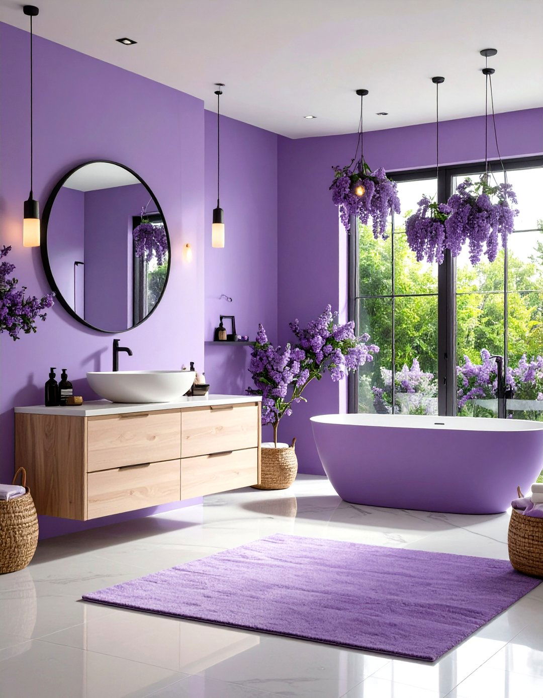 Purple Bathroom Minimalist Lilac Serenity - 20 Purple Bathroom Ideas