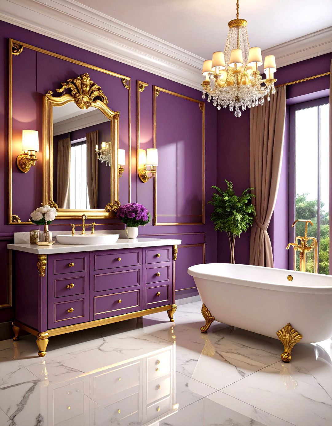 Purple Bathroom Powder Room Jewel Box - 20 Purple Bathroom Ideas