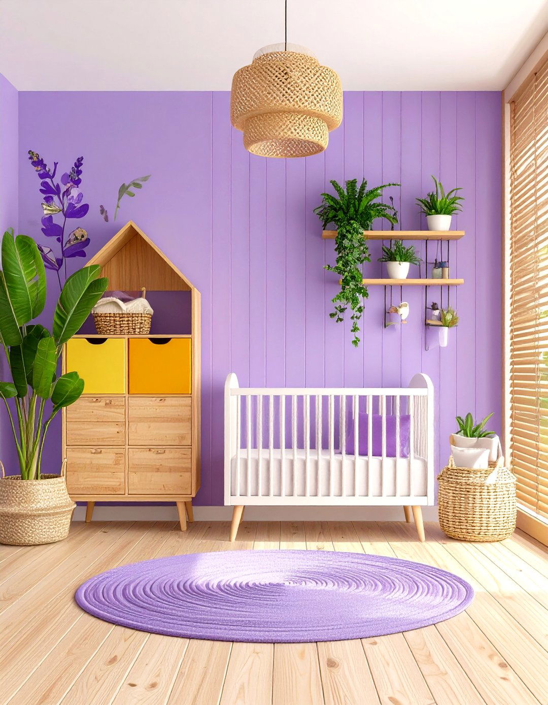 Purple Botanical Garden Nursery Theme - 20 Purple Nursery Ideas