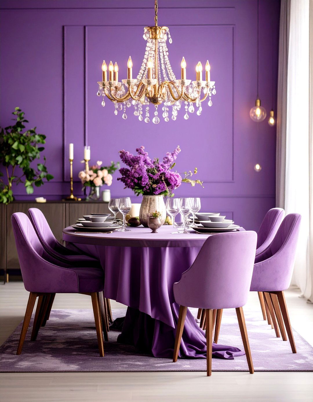 Purple Dining Room with Seasonal Adaptability Features - 20 Purple Dining Room Ideas