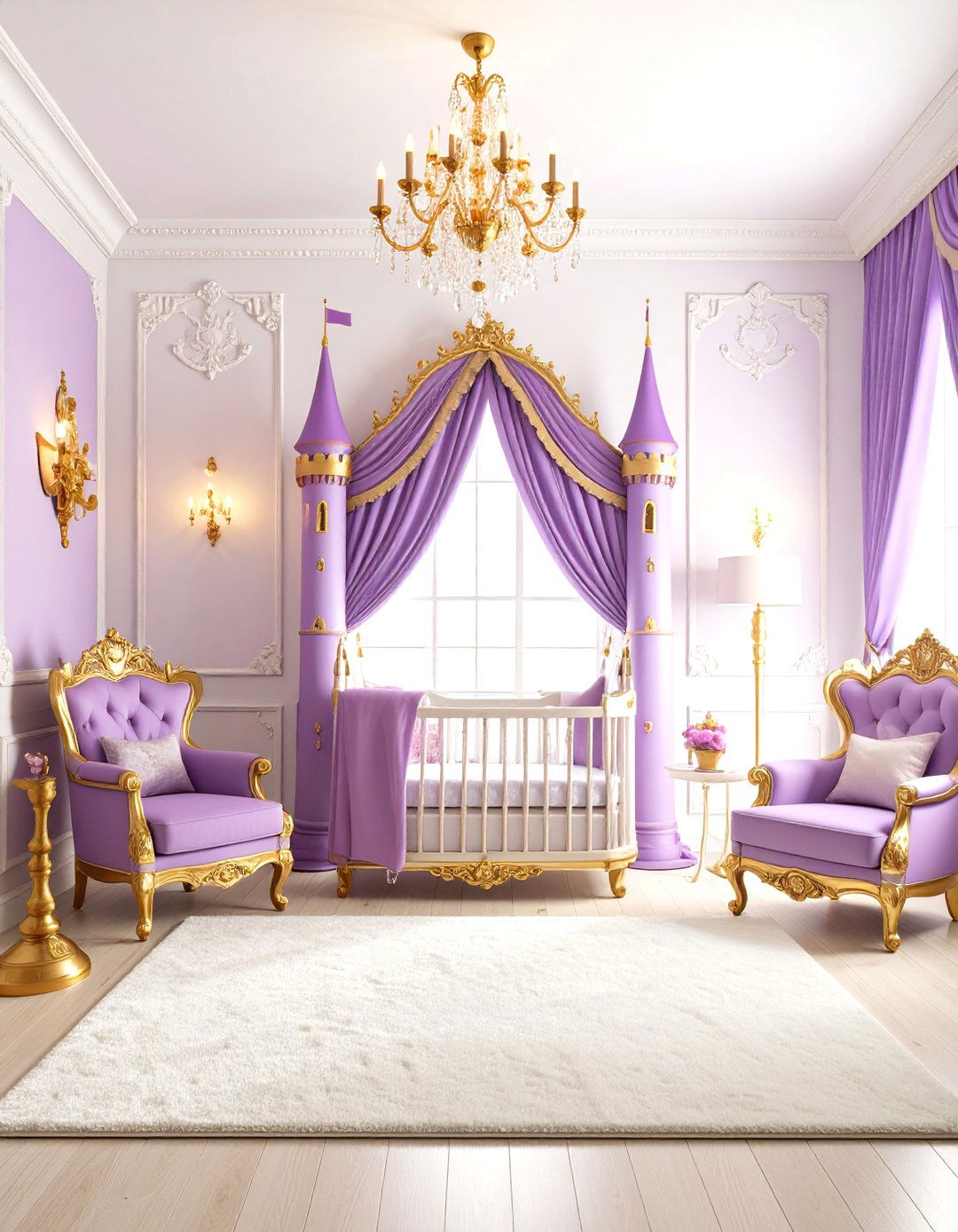 Purple Fairy Tale Castle Nursery Design - 20 Purple Nursery Ideas