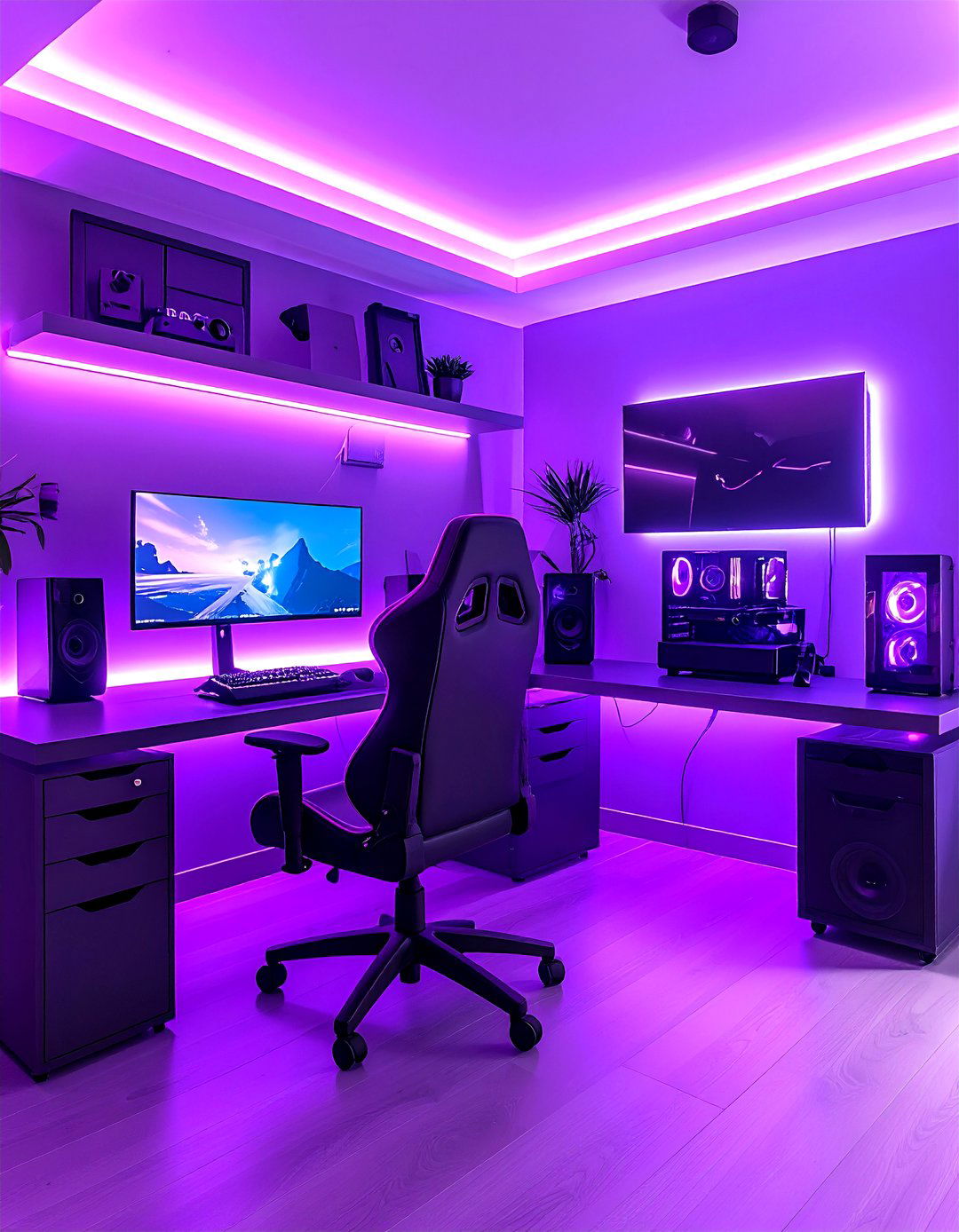 Purple Gaming Setup with Seasonal Adaptability - 20 Purple Gaming Setup Ideas