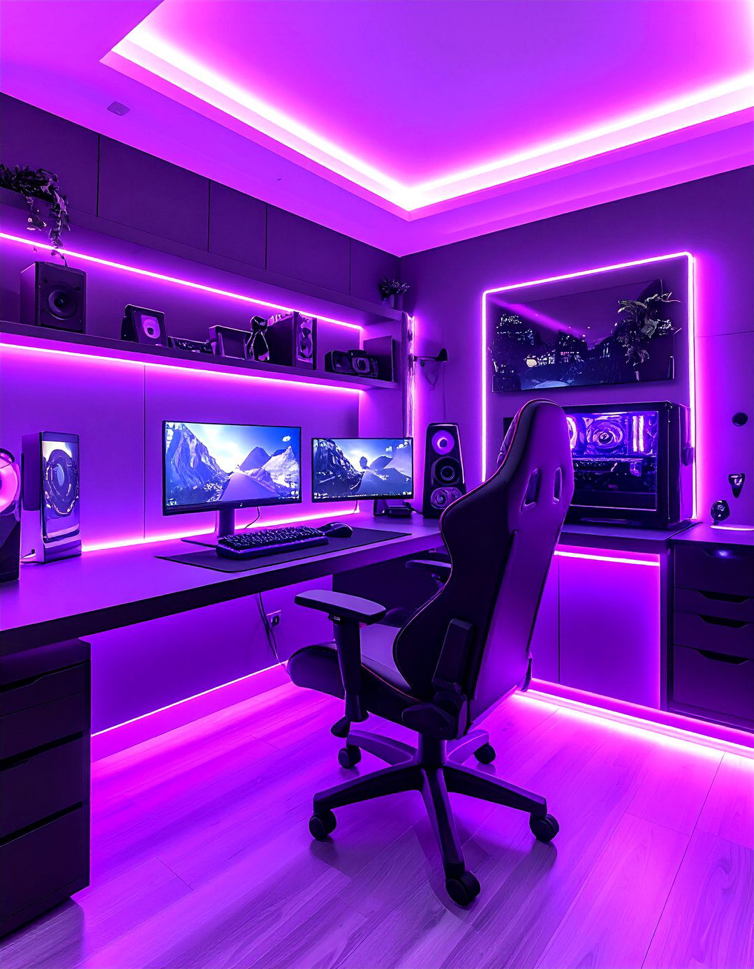 Purple Gaming Setup with Smart Home Integration - 20 Purple Gaming Setup Ideas