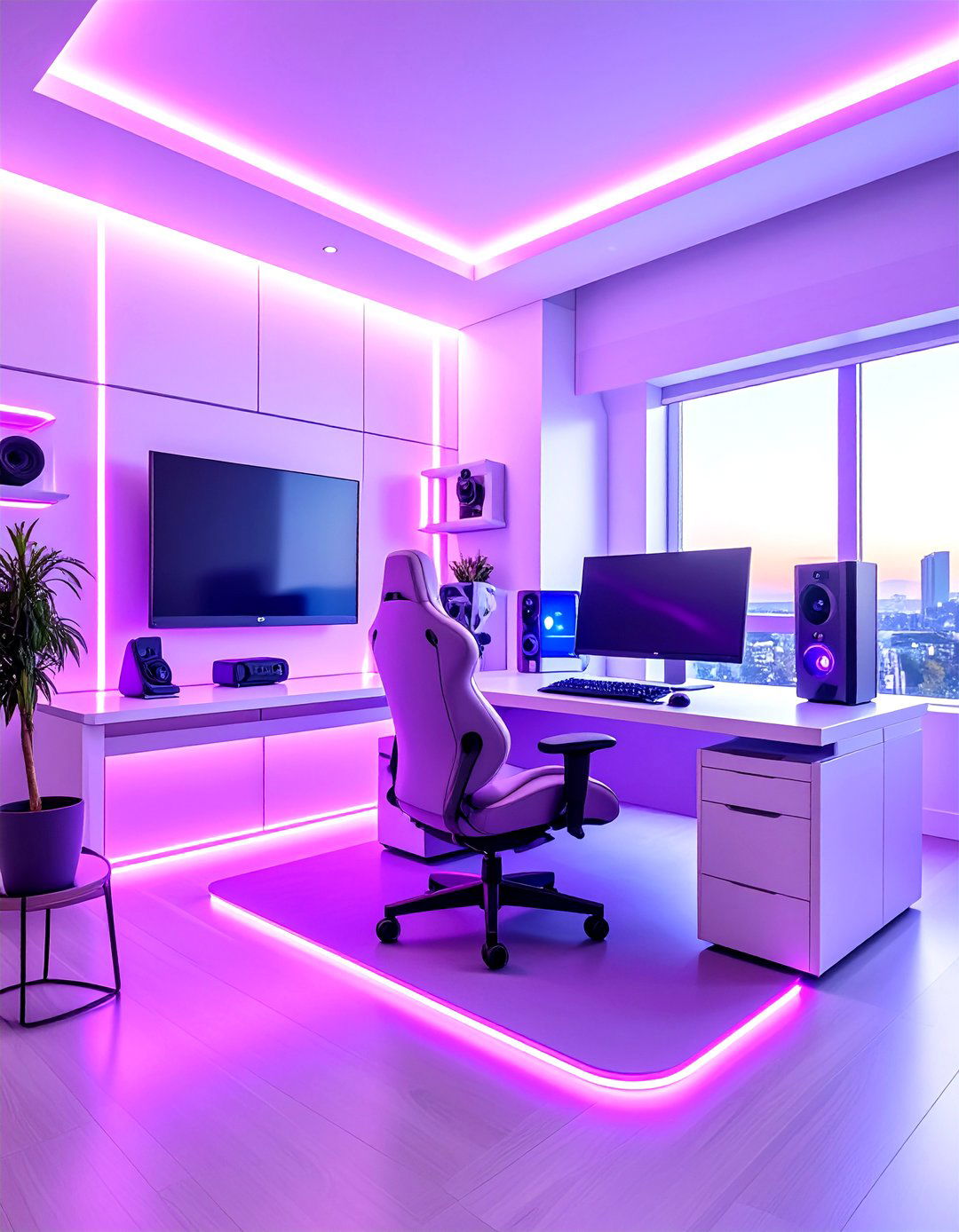 Purple Gaming Setup with VR Ready Station - 20 Purple Gaming Setup Ideas