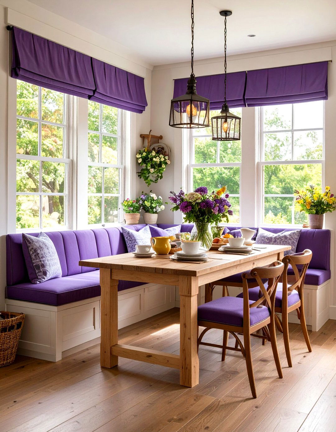Purple Kitchen Breakfast Nook Design - 20 Purple Kitchen Ideas