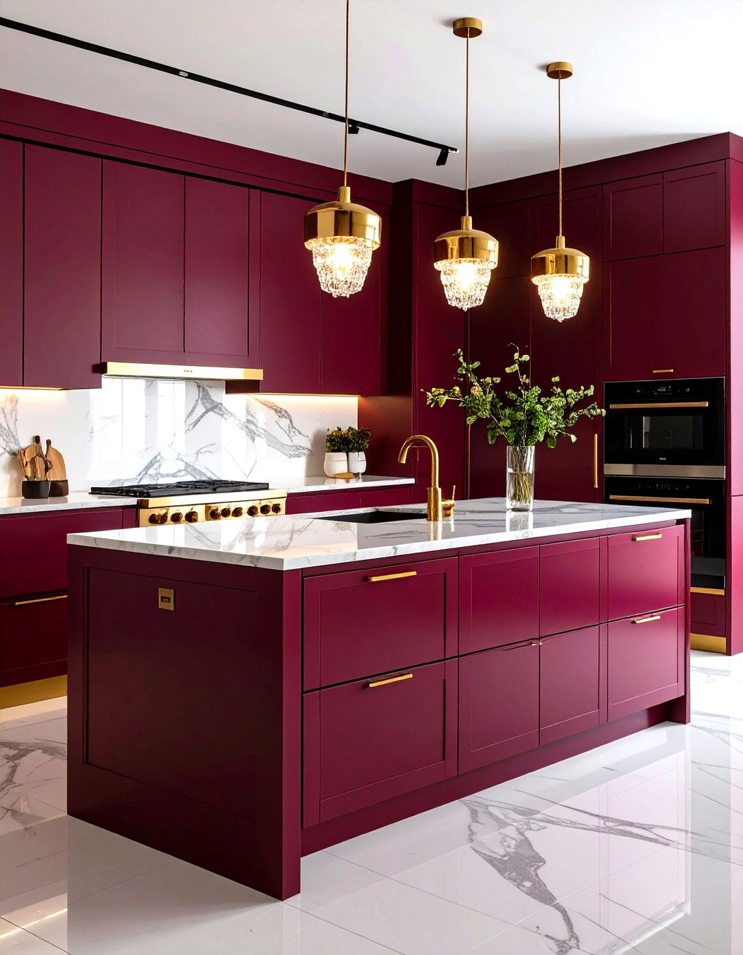 Purple Kitchen Glamorous Metallic Design - 20 Purple Kitchen Ideas