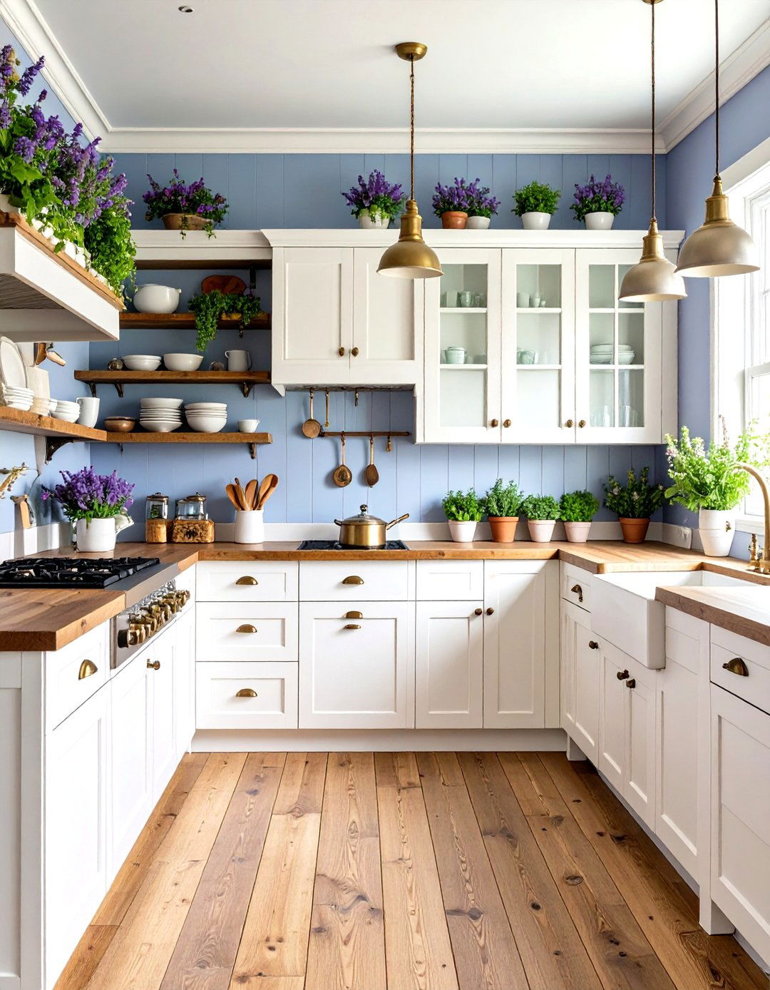 Purple Kitchen Lavender Walls Farmhouse Style - 20 Purple Kitchen Ideas