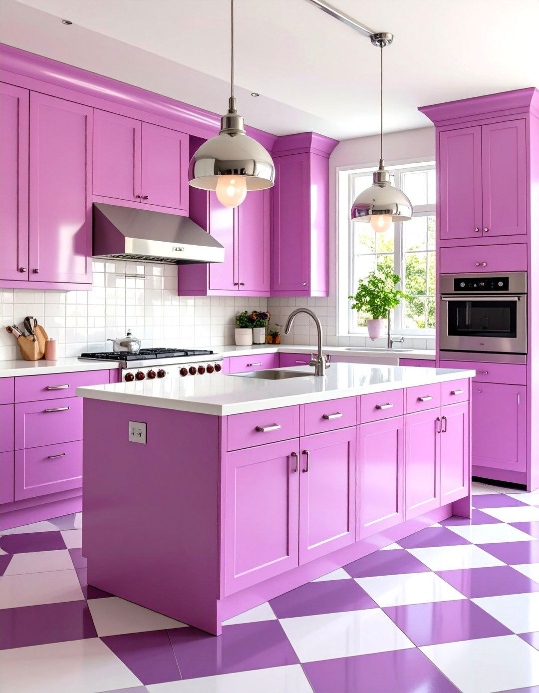 Purple Kitchen Vintage Retro Design - 20 Purple Kitchen Ideas