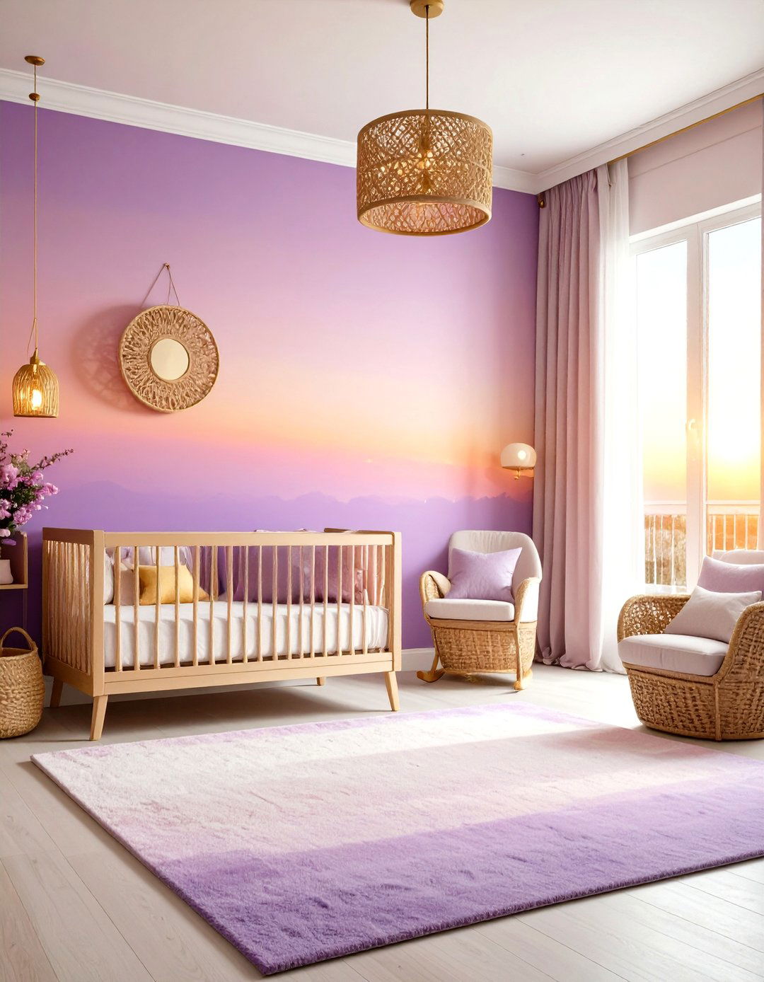 Purple Sunset Dreamy Nursery Theme - 20 Purple Nursery Ideas
