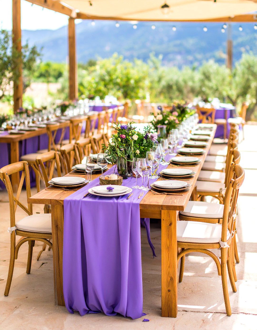 Purple Wedding Theme with Mediterranean Elegance - 20 Purple Wedding Theme Ideas