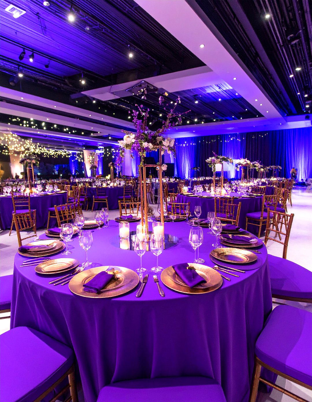 Purple Wedding Theme with Metallic Rose Gold - 20 Purple Wedding Theme Ideas