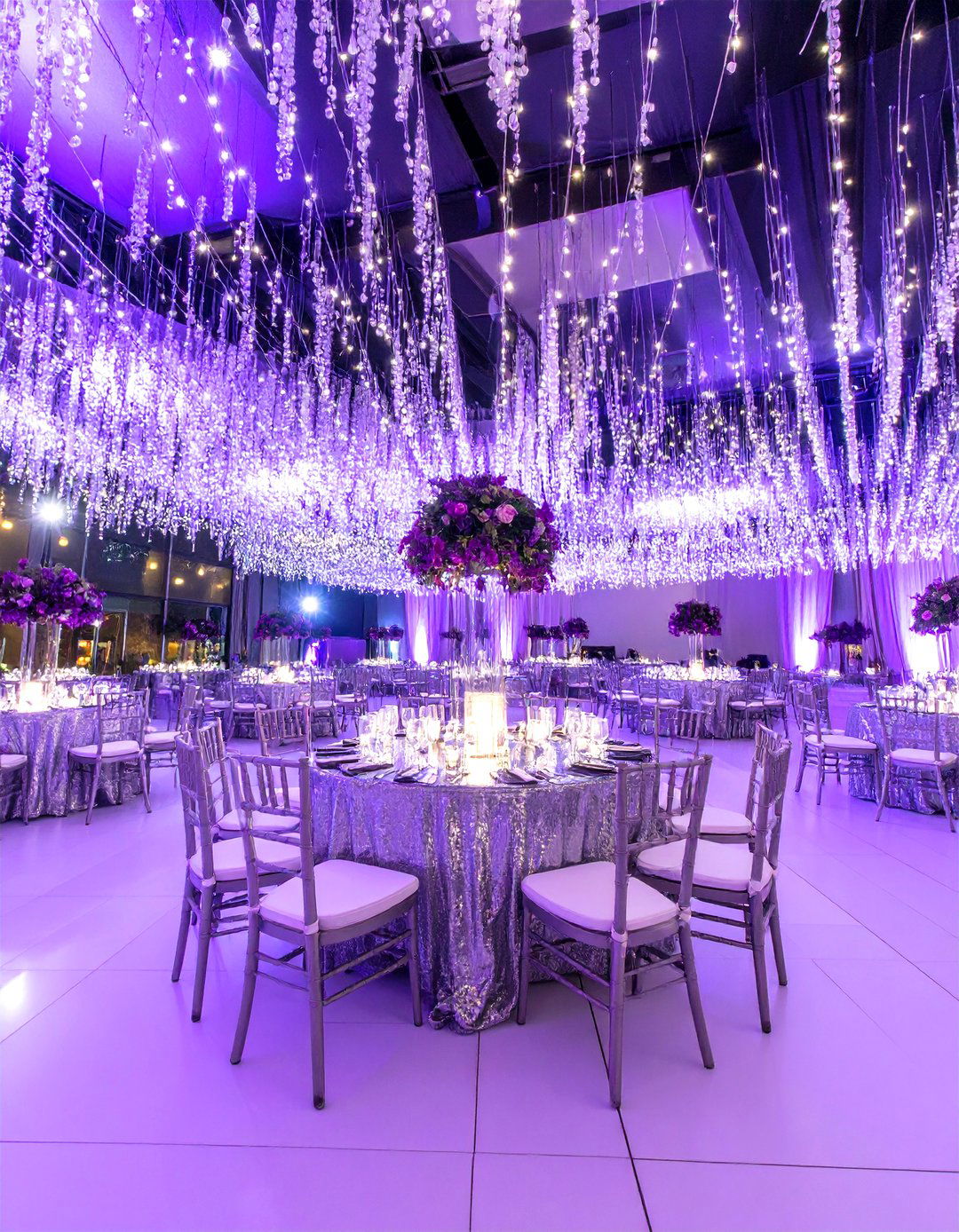 Purple Wedding Theme with Silver Sparkle - 20 Purple Wedding Theme Ideas