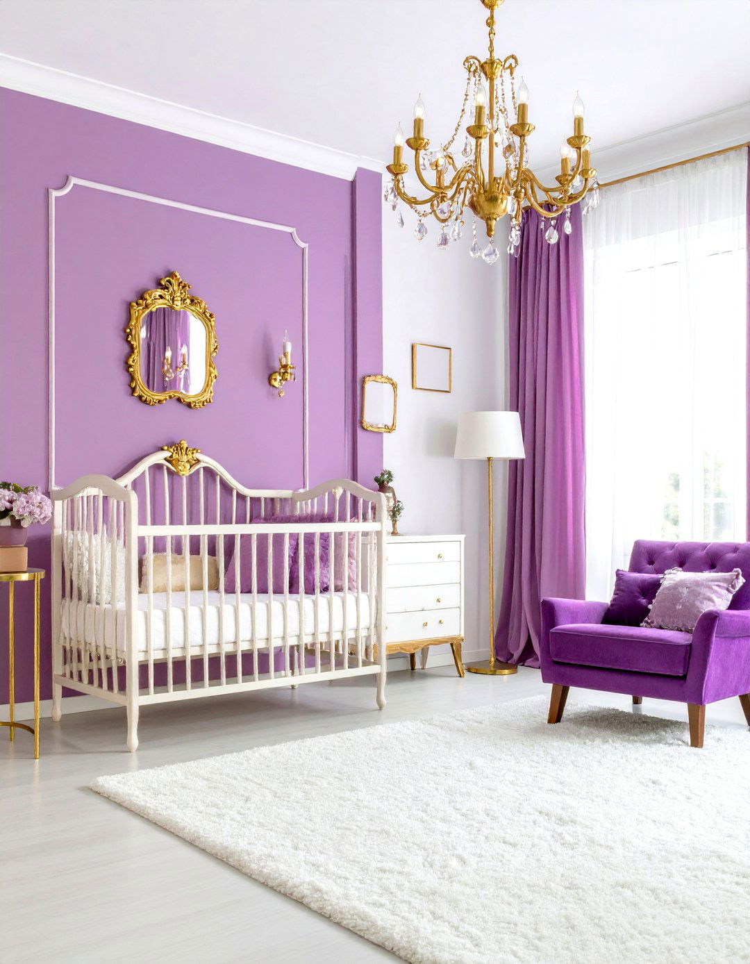 Purple and Gold Glam Nursery Theme - 20 Purple Nursery Ideas