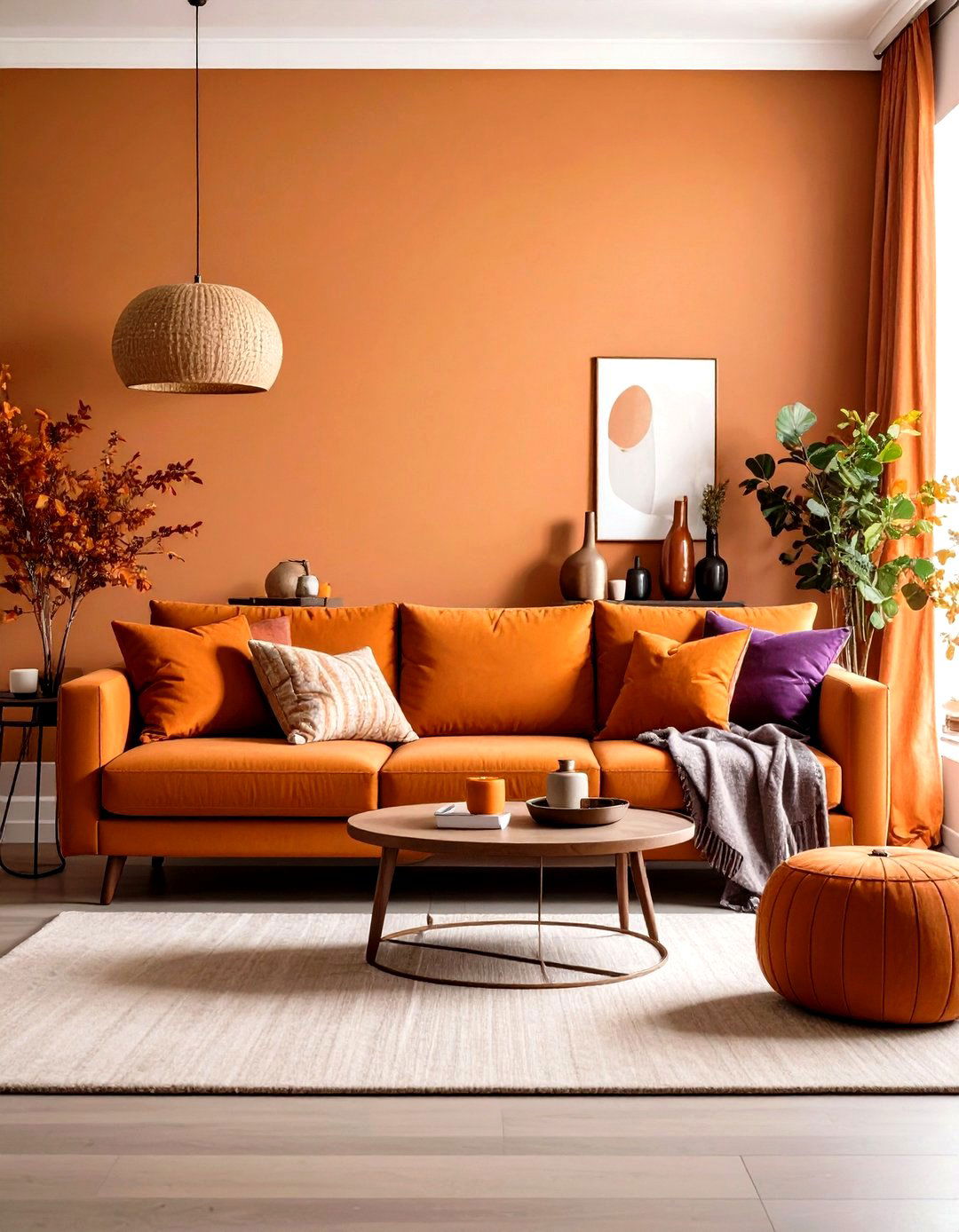 Purple and Orange - 20 Two Colour Combination for Living Room