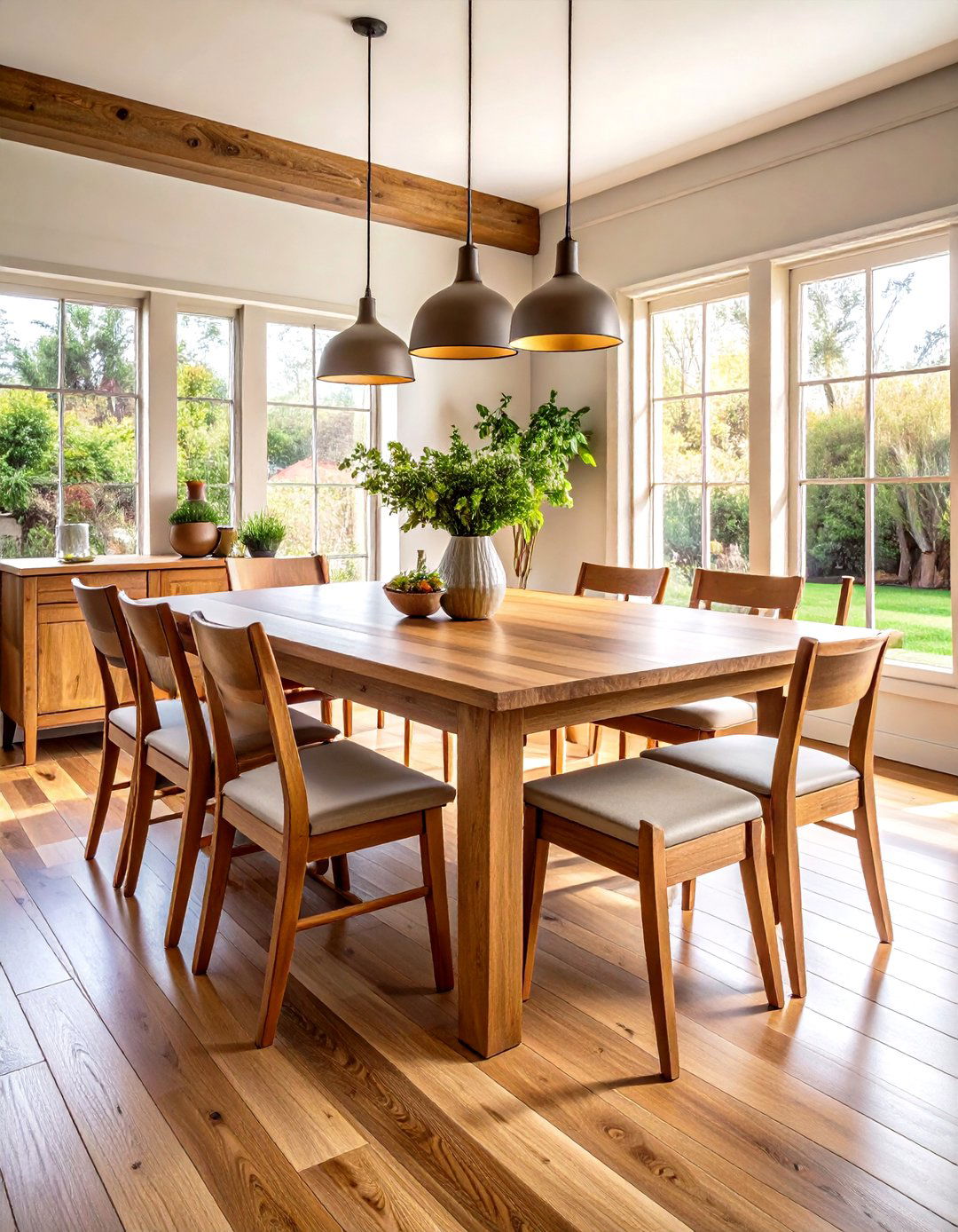 Quarter Sawn Oak Table Grounds the Craftsman Dining Room - 20 Craftsman Dining Room Ideas