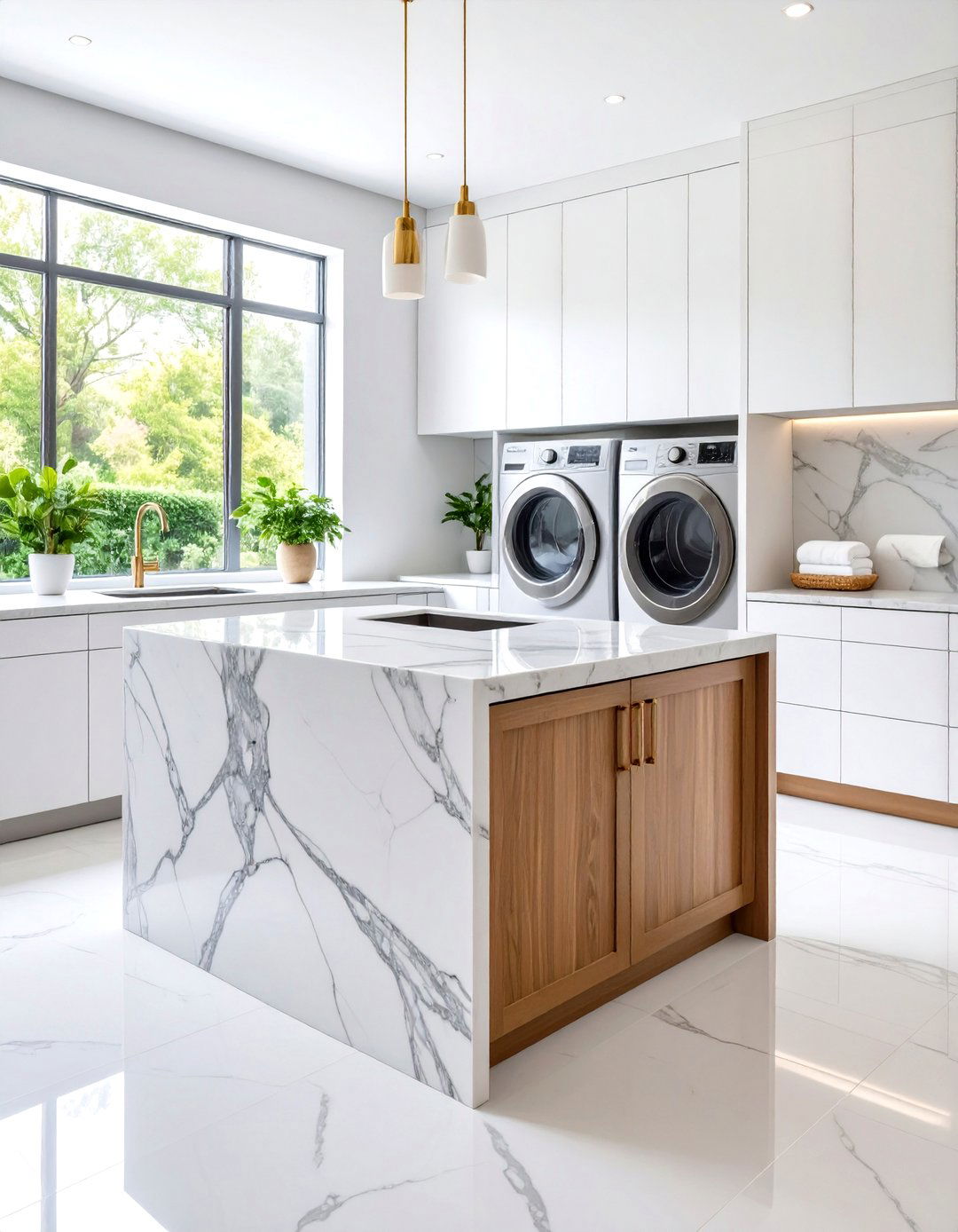 Quartzite Natural Stone Laundry Room Countertop - 20 Laundry Room Countertop Ideas
