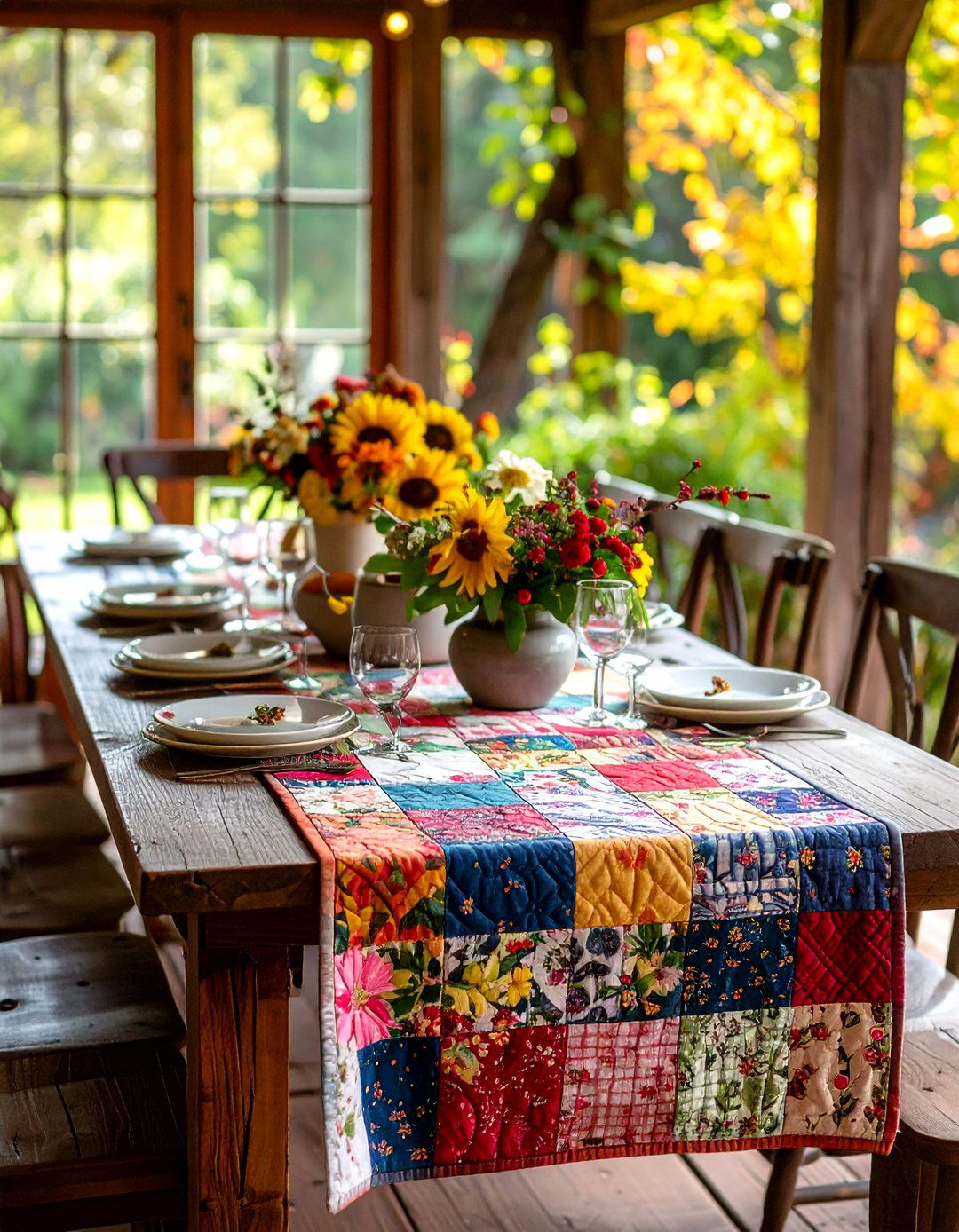 Quilted Patchwork Runner - 20 Table Runner Ideas