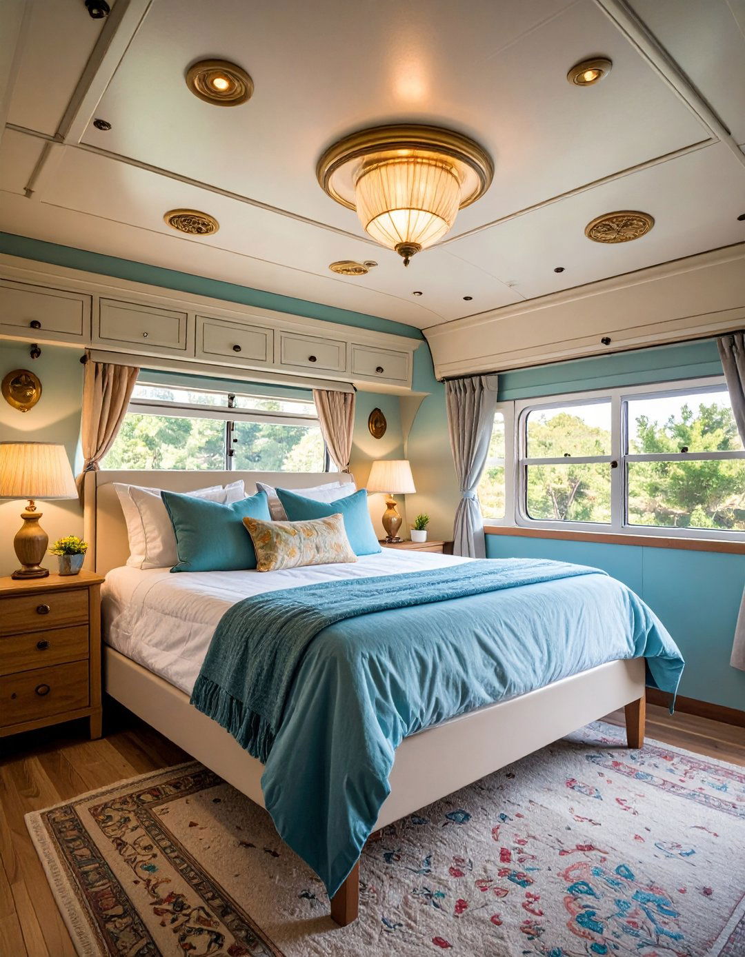 RV Bedroom Ceiling Medallions to Elevate the Look - 20 Rv Bedroom Ideas