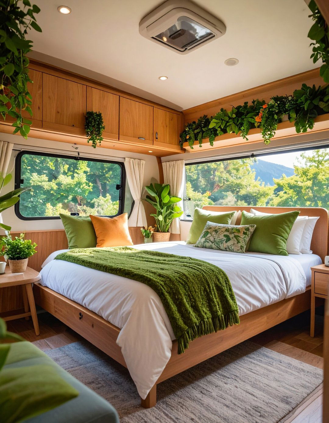 RV Bedroom Faux Greenery for Maintenance Free Freshness - 20 Rv Bedroom Ideas