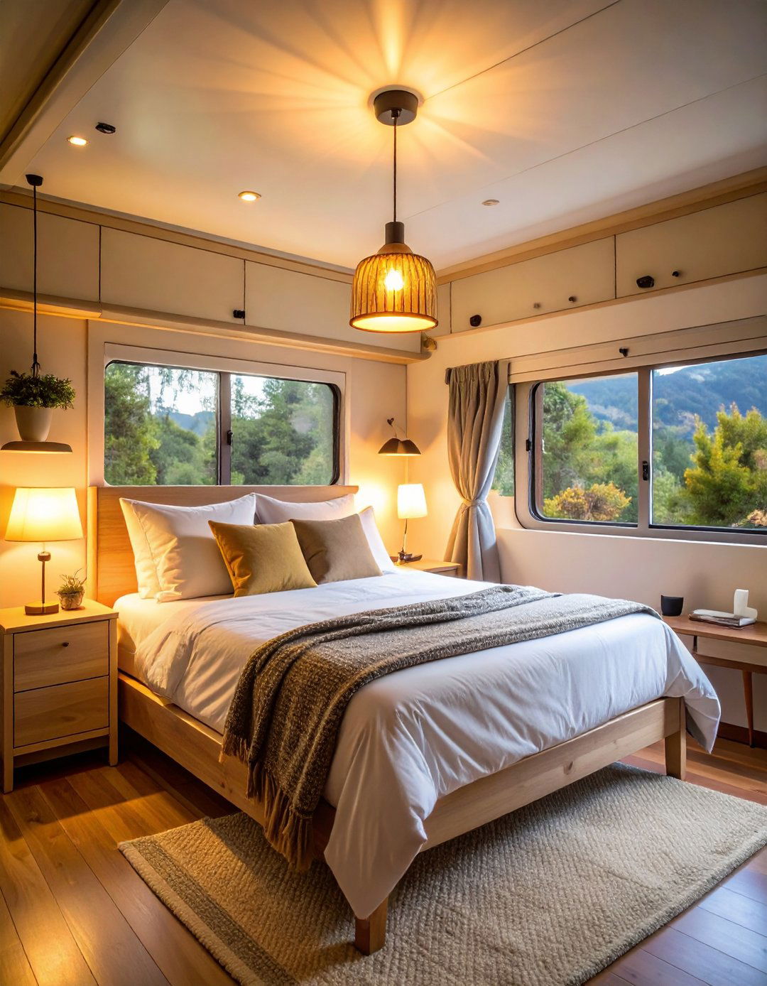 RV Bedroom Plug In Pendant Light for Cozy Ambiance - 20 Rv Bedroom Ideas