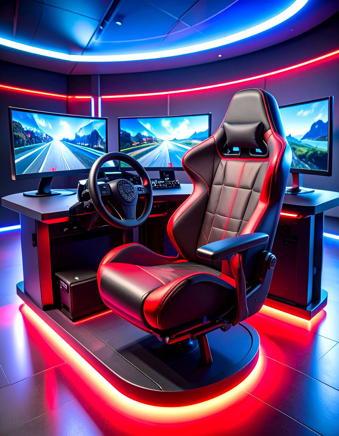 Racing Red and Black Gaming Setup - 20 Red and Black Gaming Setup Ideas