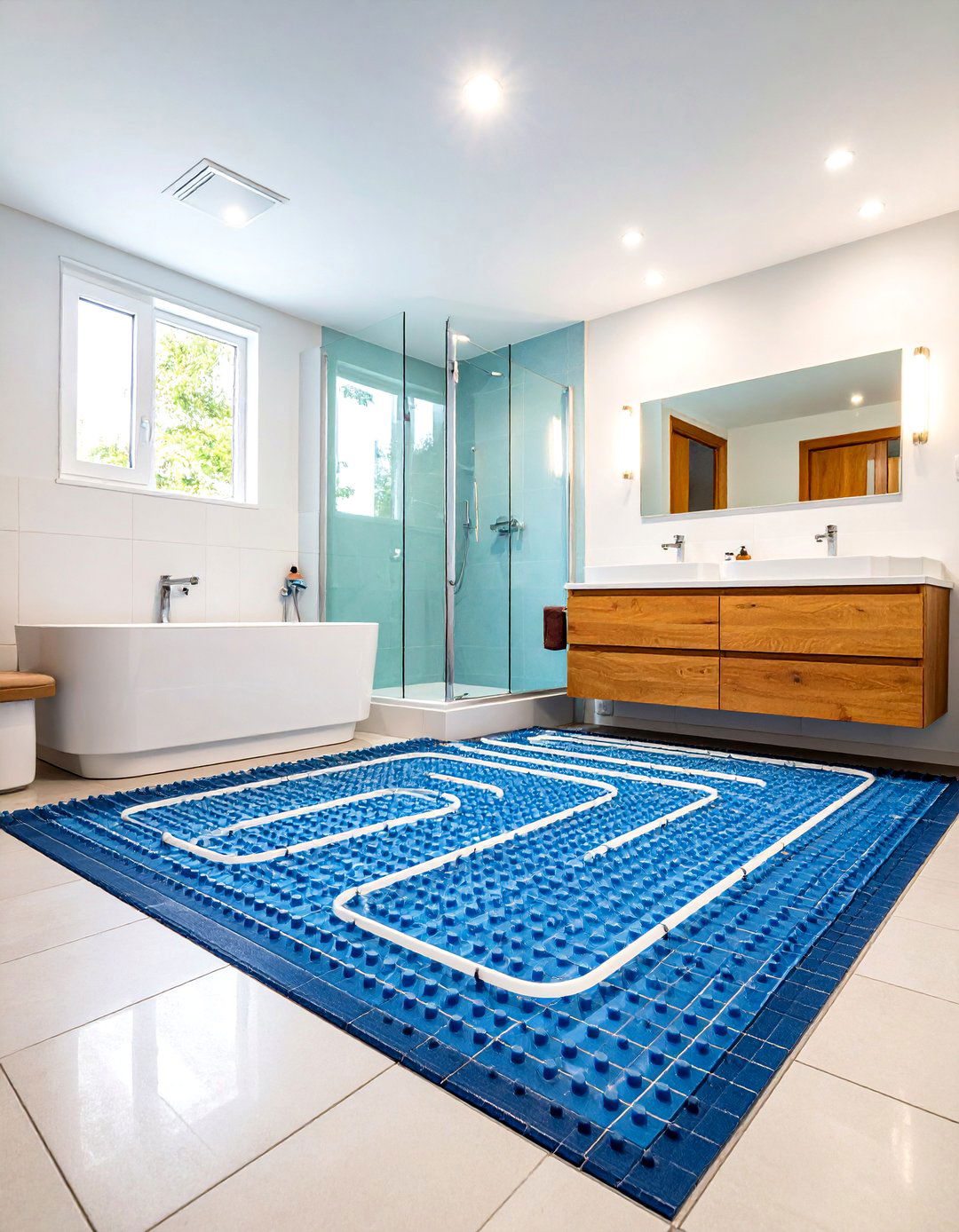 Radiant Floor Heating Dries Puddles and Warms Feet - 20 Handicap Bathroom Ideas
