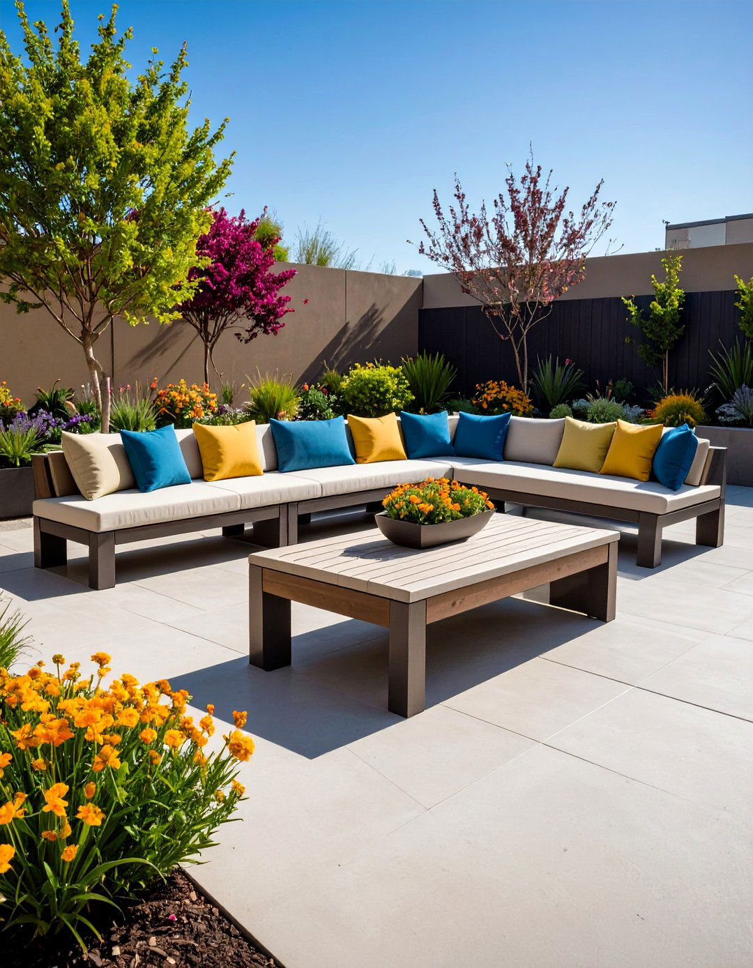 Radius Border - 20 Stamped Concrete Patio Ideas