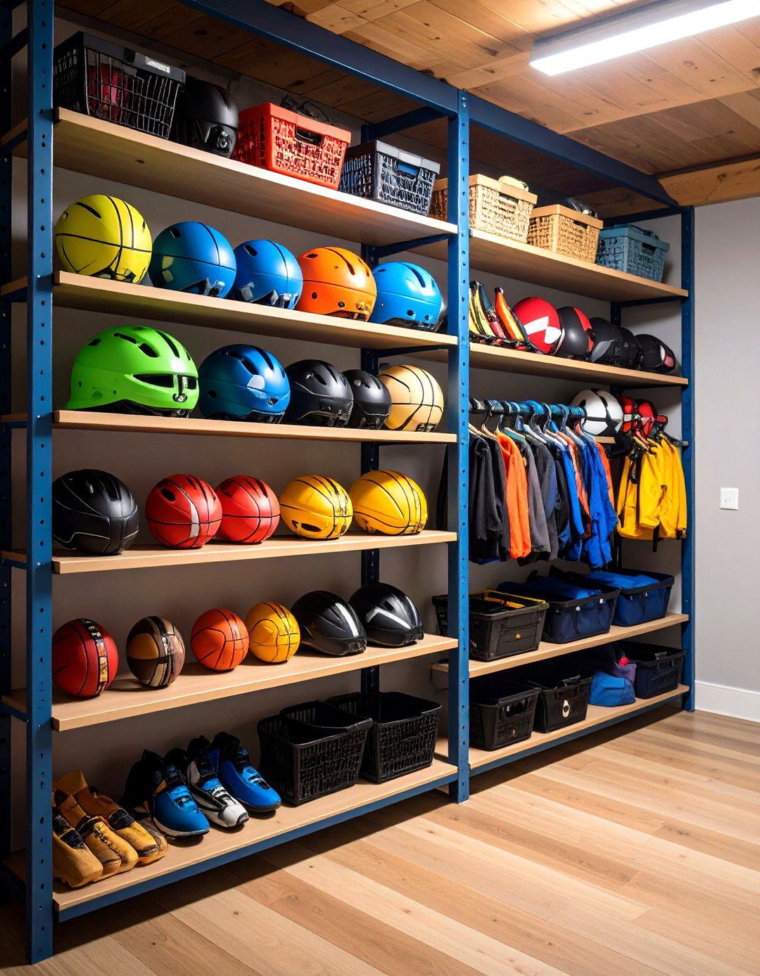 Rail Shelves for Sports Equipment - 20 Shed Shelving Ideas