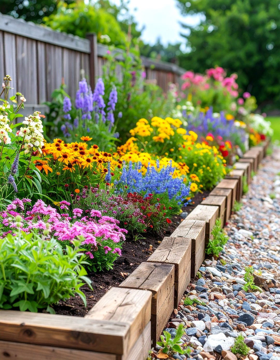 Railroad Sleeper Garden Edging for Rustic Structure - 20 Garden Edging Ideas