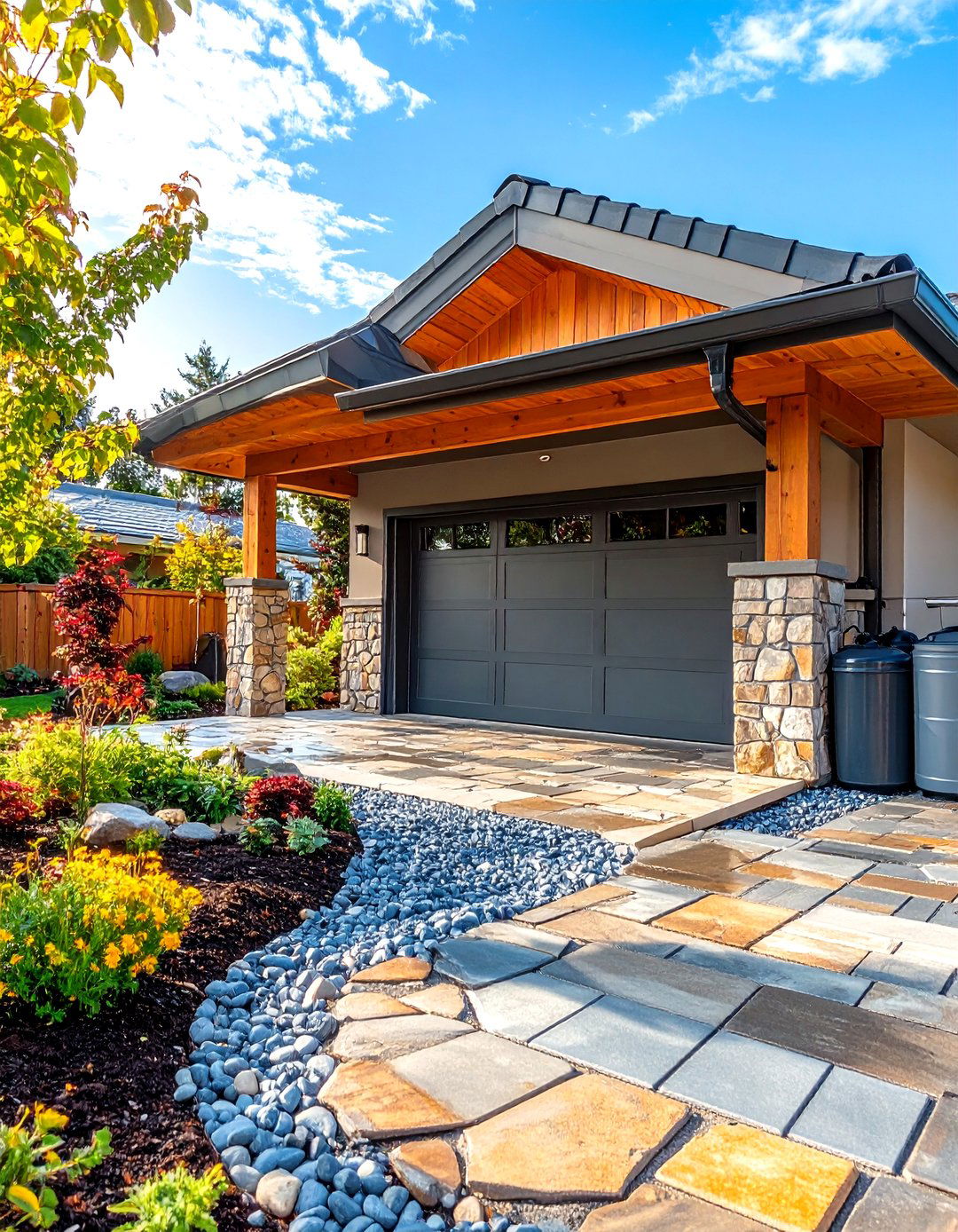 Rain Harvesting Detached Garage Design - 20 Detached Garage Ideas