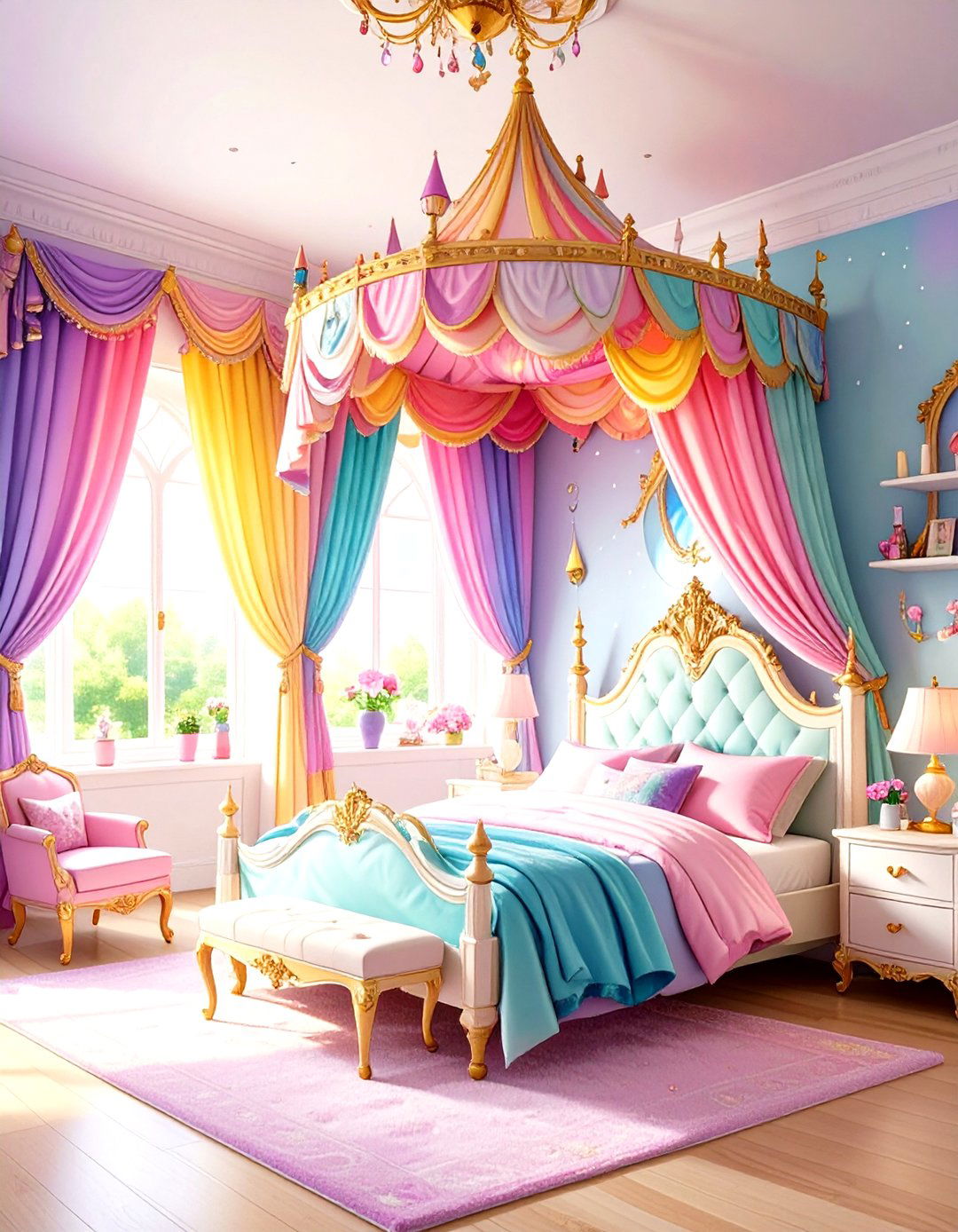 Rainbow Bedroom Fairy Tale Castle Theme - 20 Rainbow Bedroom Ideas