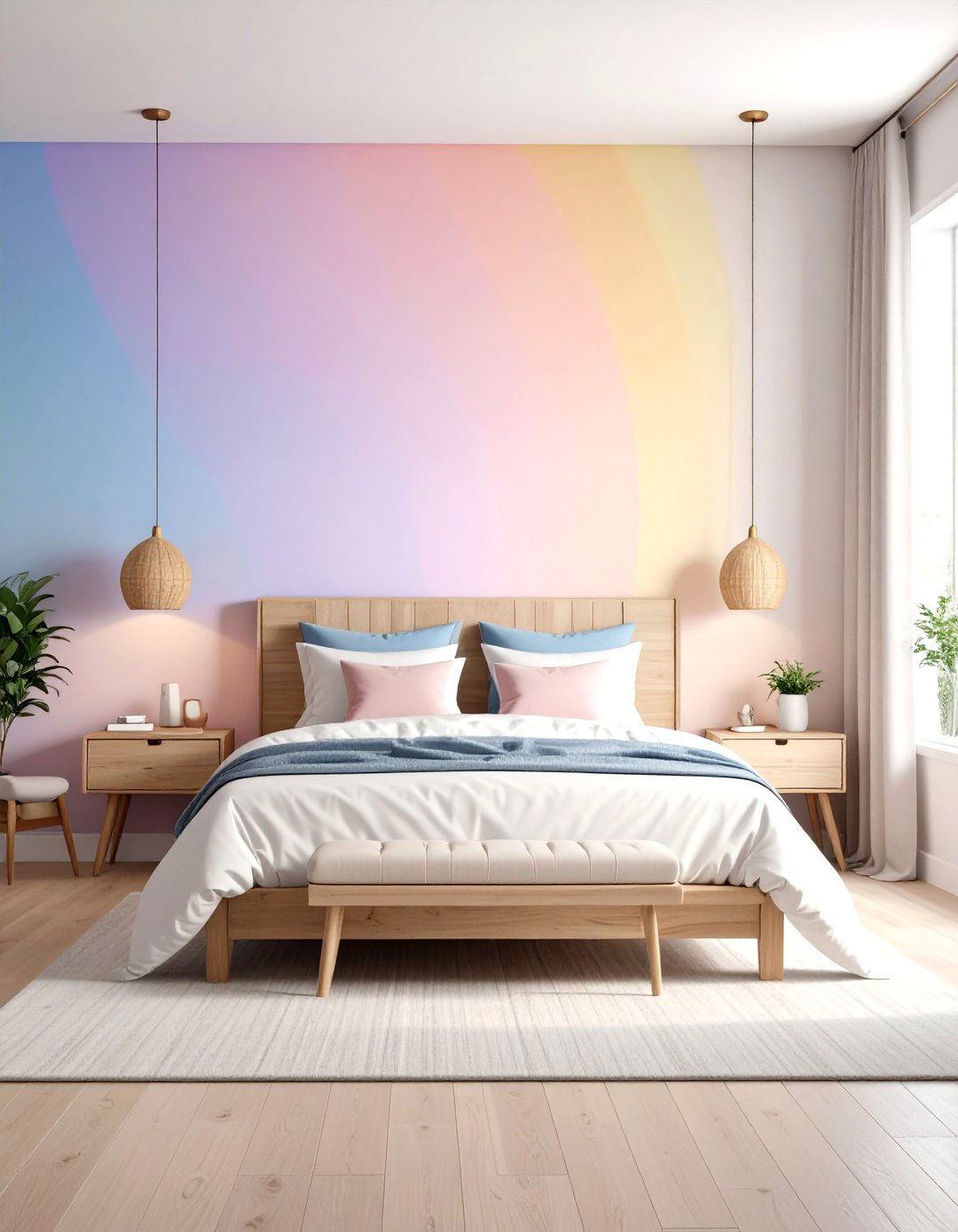Rainbow Bedroom Ombre Wall Paradise - 20 Rainbow Bedroom Ideas
