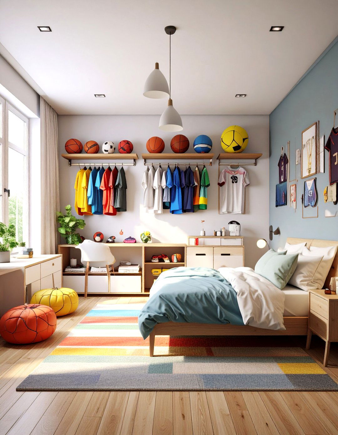 Rainbow Bedroom Sports Team Victory Theme - 20 Rainbow Bedroom Ideas