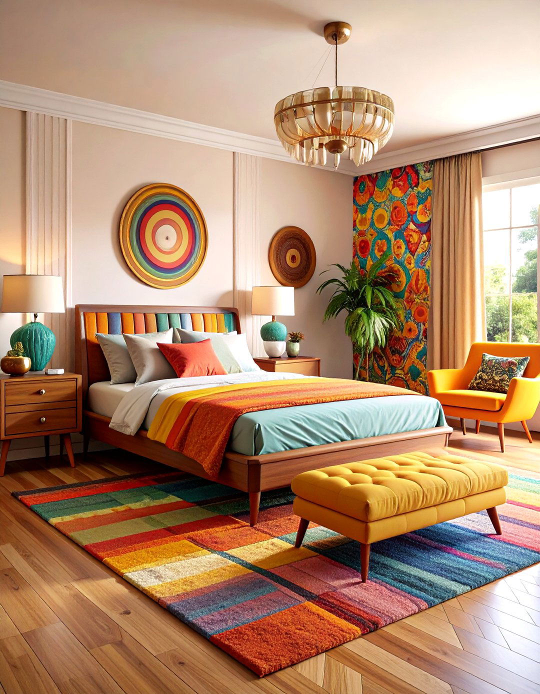 Rainbow Bedroom Vintage Retro Revival - 20 Rainbow Bedroom Ideas