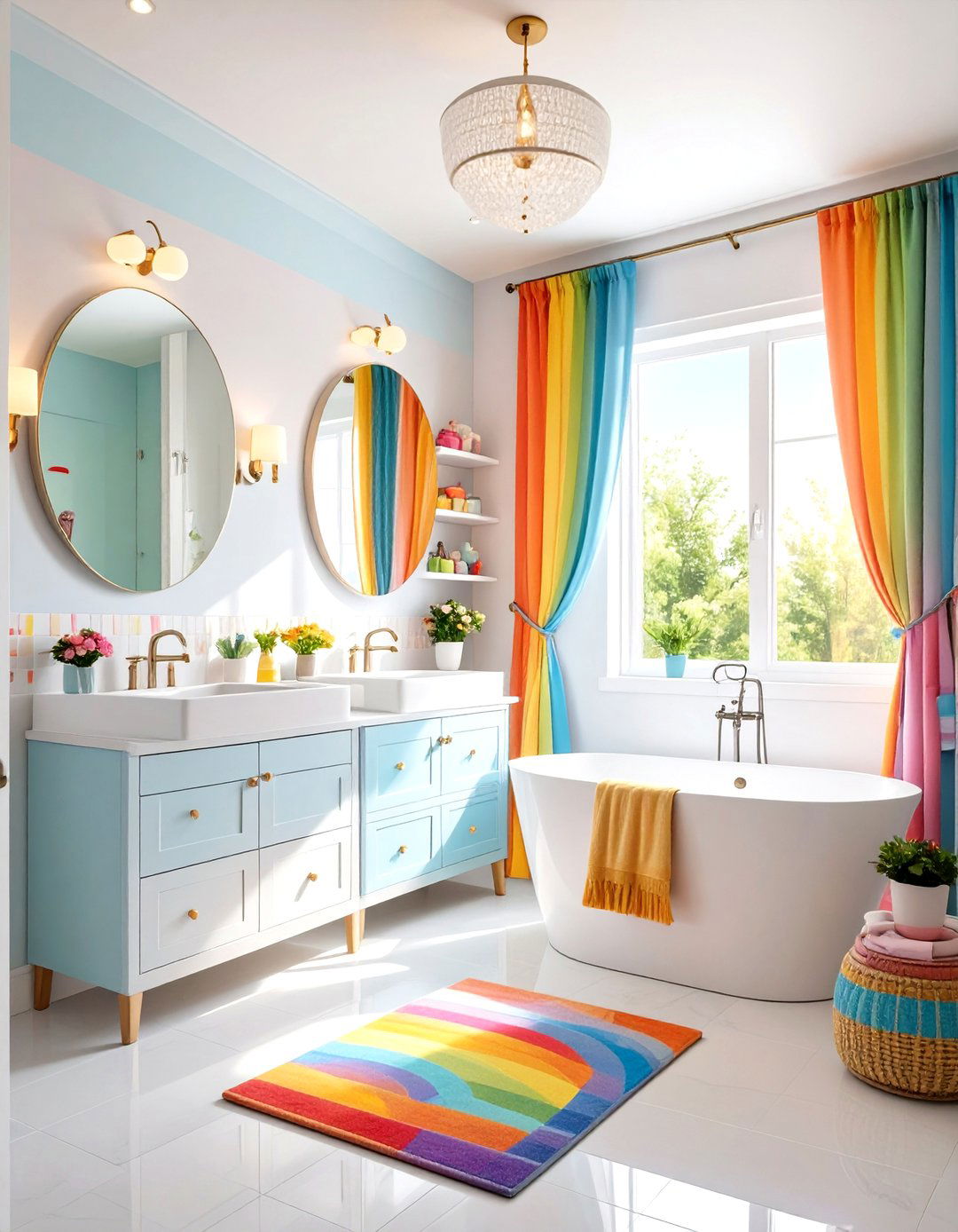 Rainbow Bright Kids Bathroom Celebration - 20 Kids Bathroom Ideas