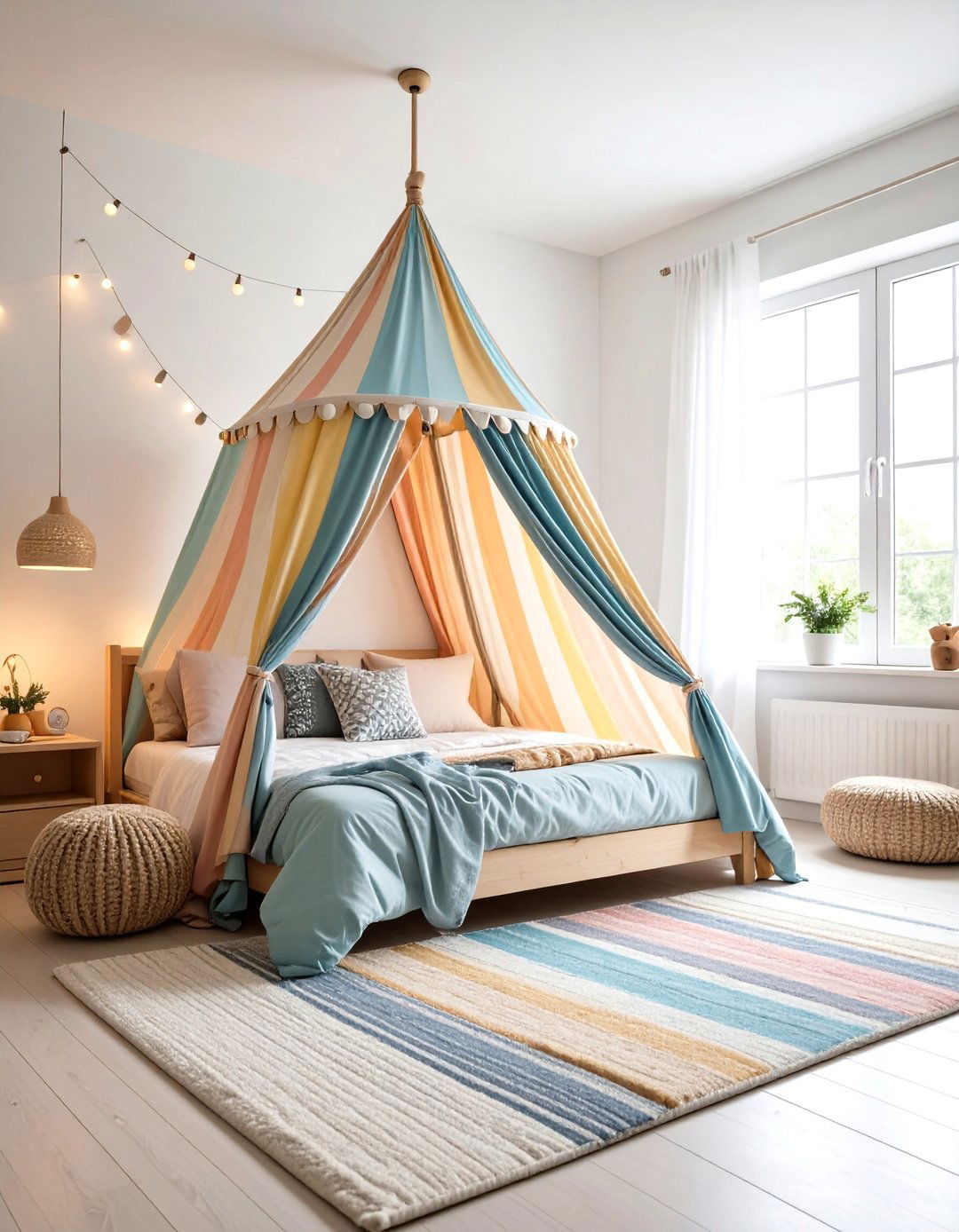 Rainbow Canopy Tent - 20 Unicorn Bedroom Ideas