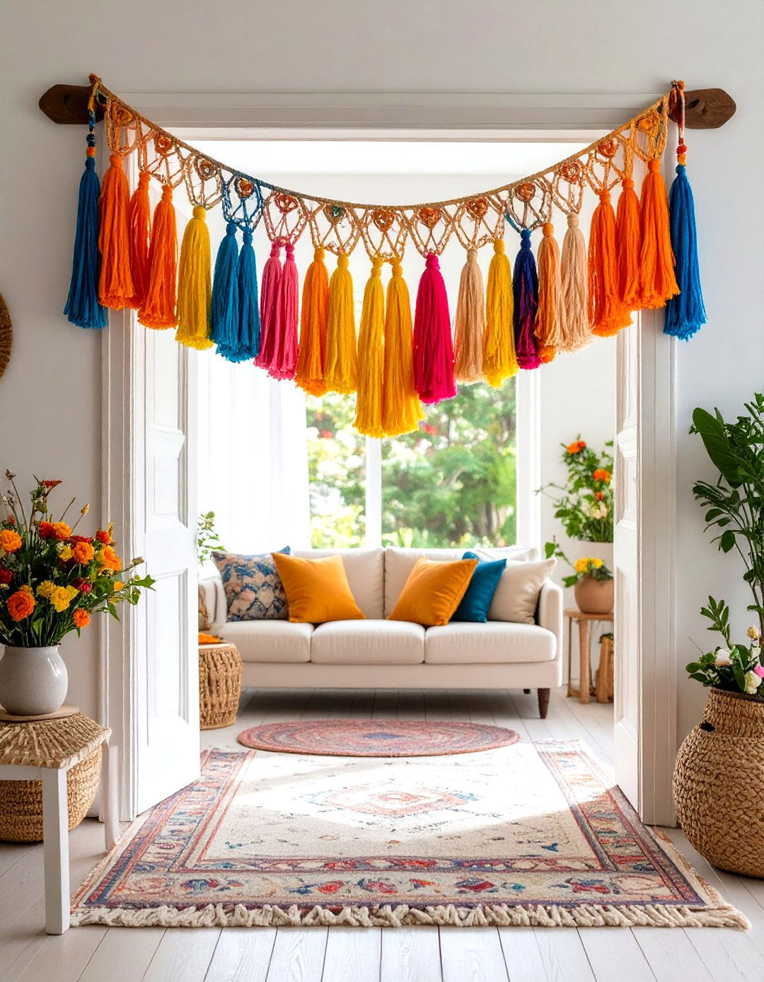 Rainbow Dreamcatcher Mobile Boho Decor - 20 Colorful Boho Decor Ideas