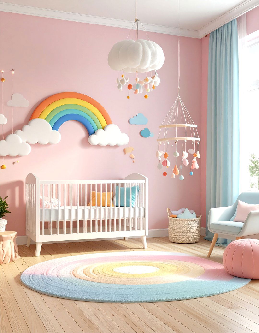 Rainbow Pink Nursery with Colorful Joy - 20 Pink Nursery Ideas