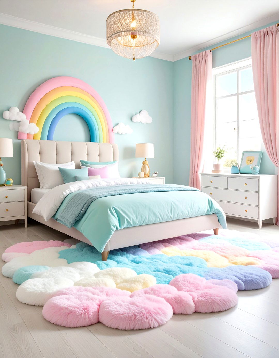 Rainbow Rug - 20 Unicorn Bedroom Ideas