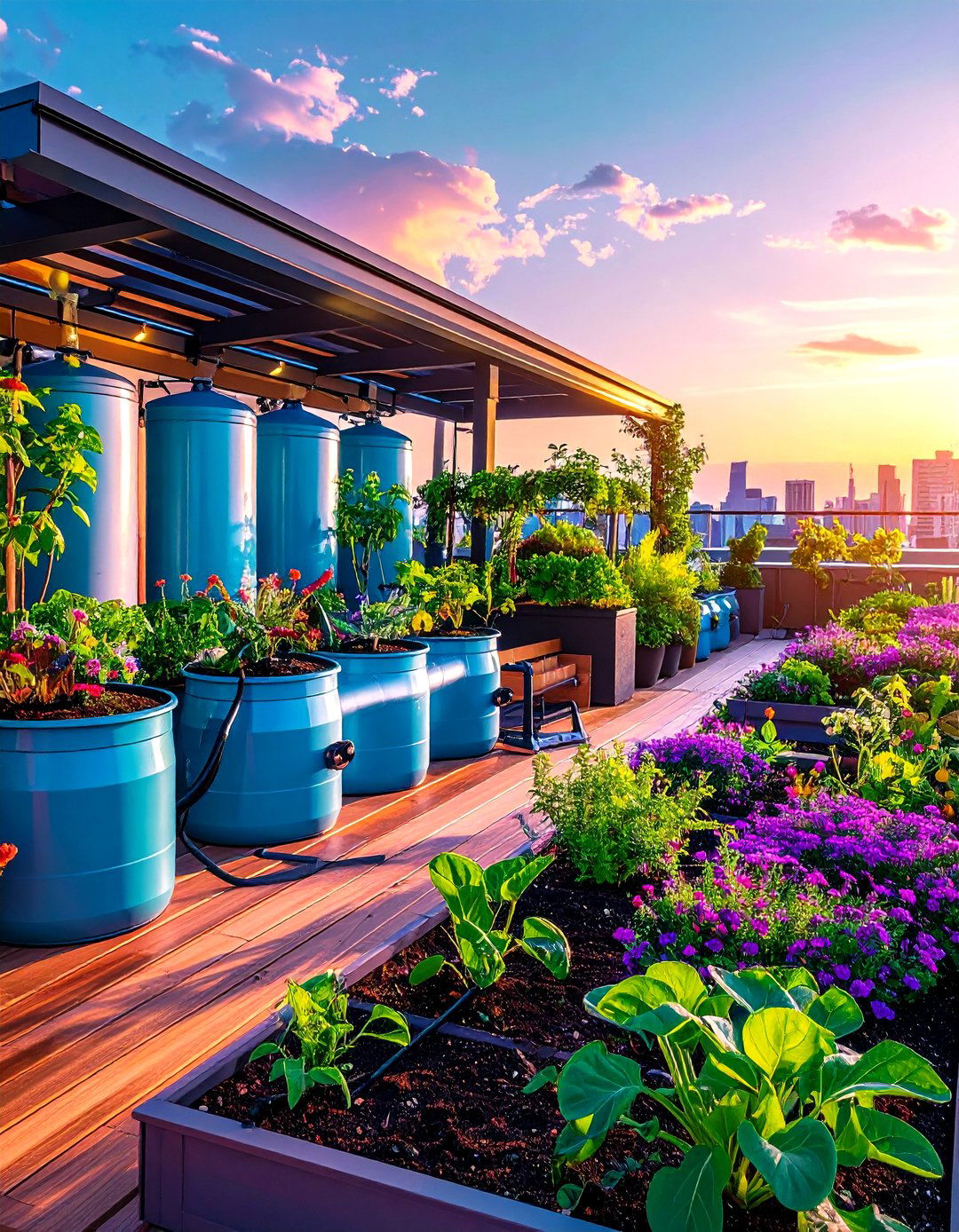 Rainwater Harvesting Systems for Rooftop Garden Sustainability - 20 Rooftop Garden Ideas