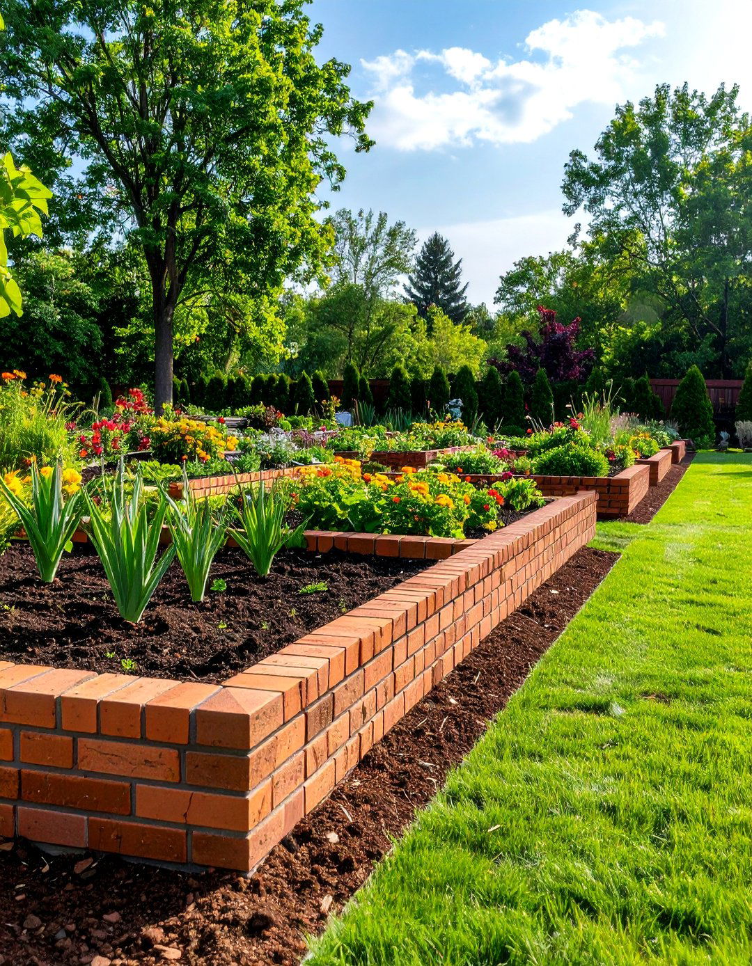Raised Brick Bed Edging - 20 Brick Edging Ideas